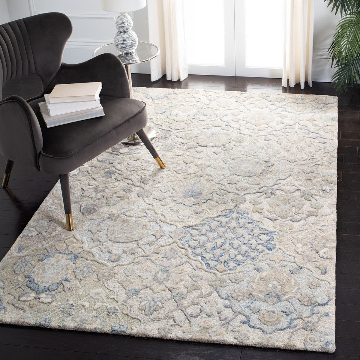 Exquisite Hand - Tufted Wool Area Rug with Opulent Indian Craftsmanship for Sophisticated Home Decor and Stylish Living Spaces