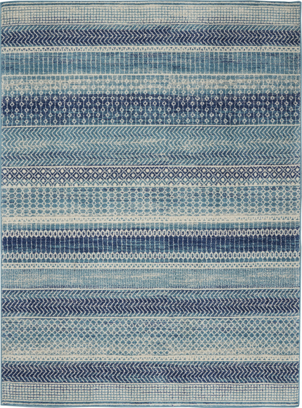 Stylish Navy Blue Southwestern Power Loom Area Rug for Cozy Home Decor