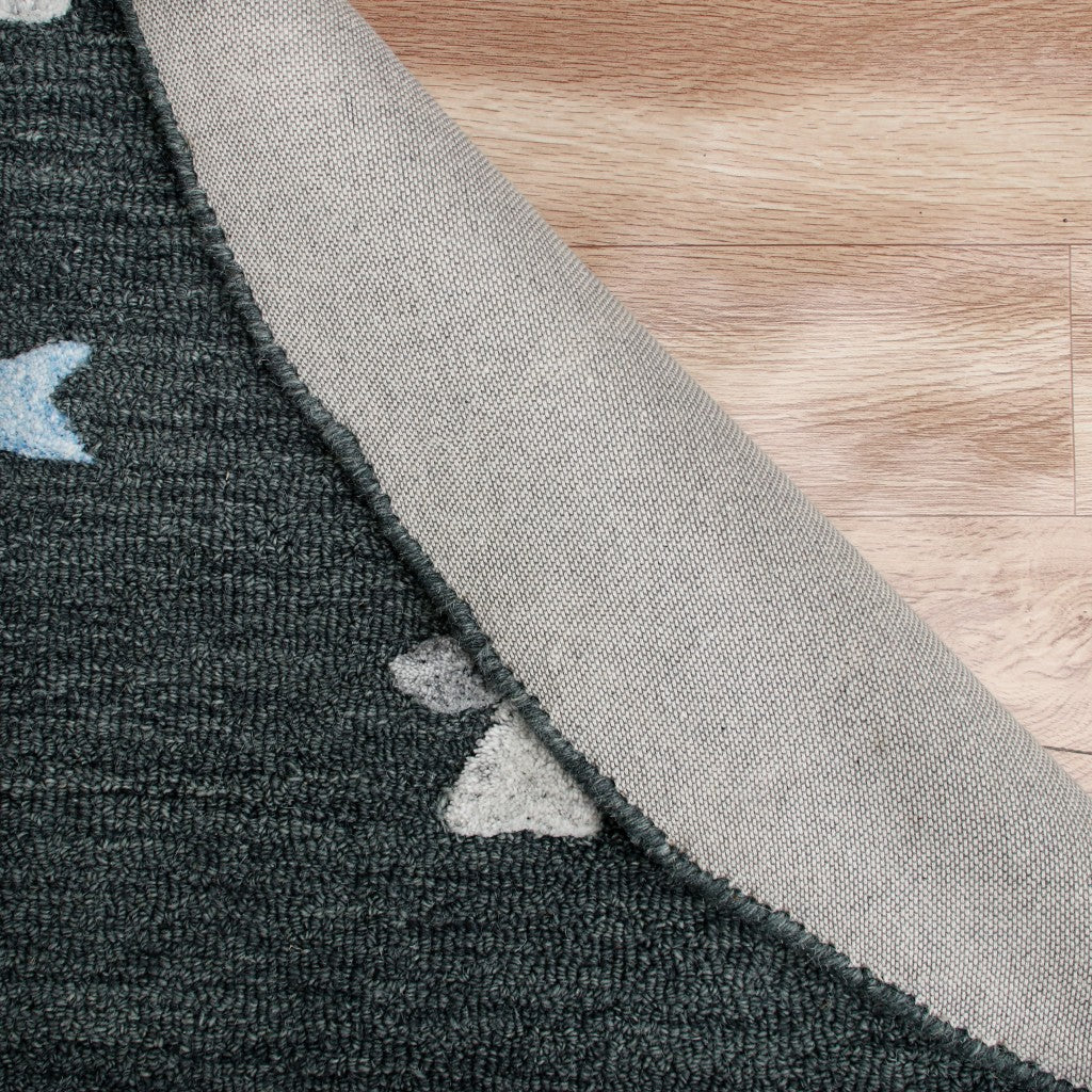 Handmade 5' Charcoal Round Wool Area Rug for Stylish and Sophisticated Spaces