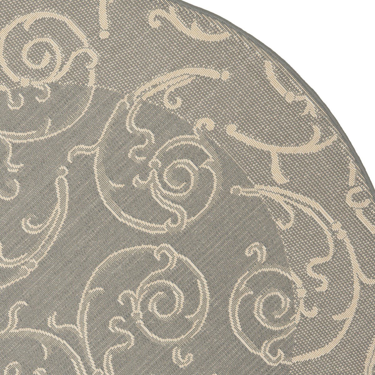 Stylish Courtyard Decor - Luxurious Power Loomed Indoor and Outdoor Area Rug Featuring an Elegant Vine Scroll Pattern