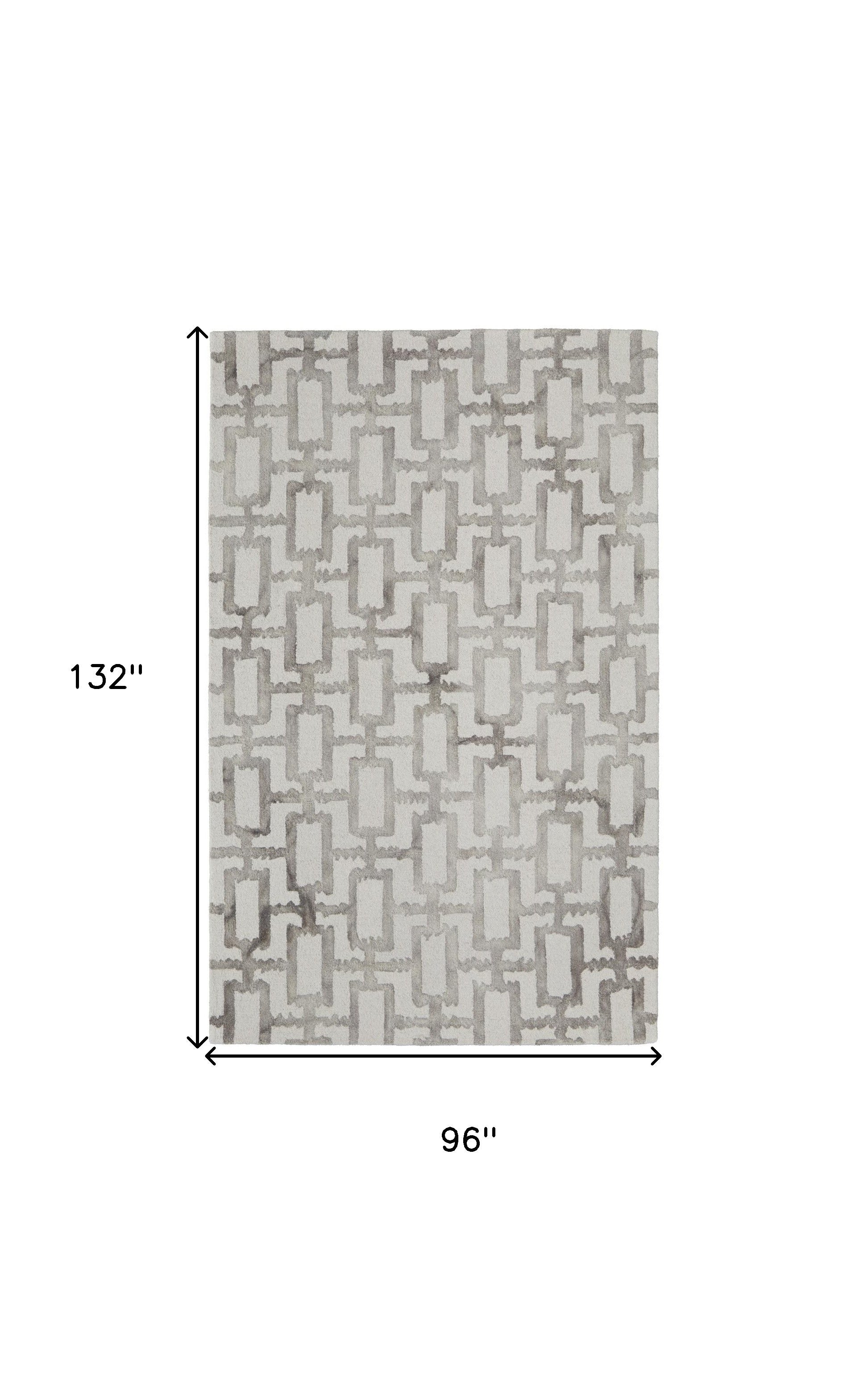 Exquisite Handmade Geometric Wool Blend Area Rug with Elegant Ivory and Green Design for Sophisticated Living Spaces