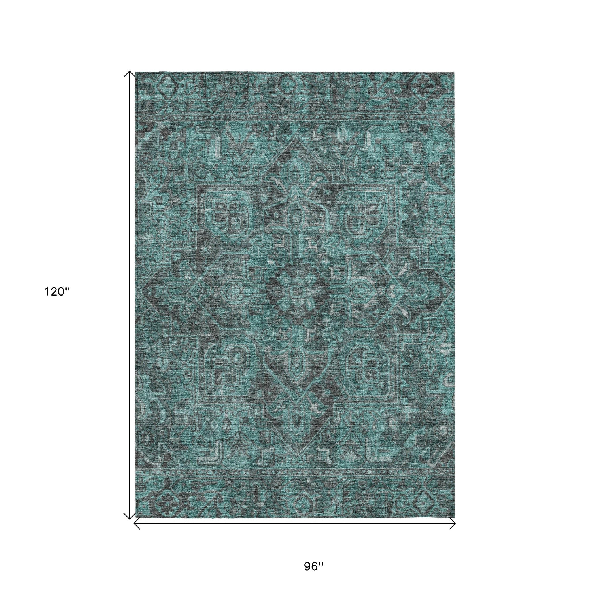 Fashionable Stain-Repellent Oriental Round Runner Rug - Anti-Slip for Indoor & Outdoor