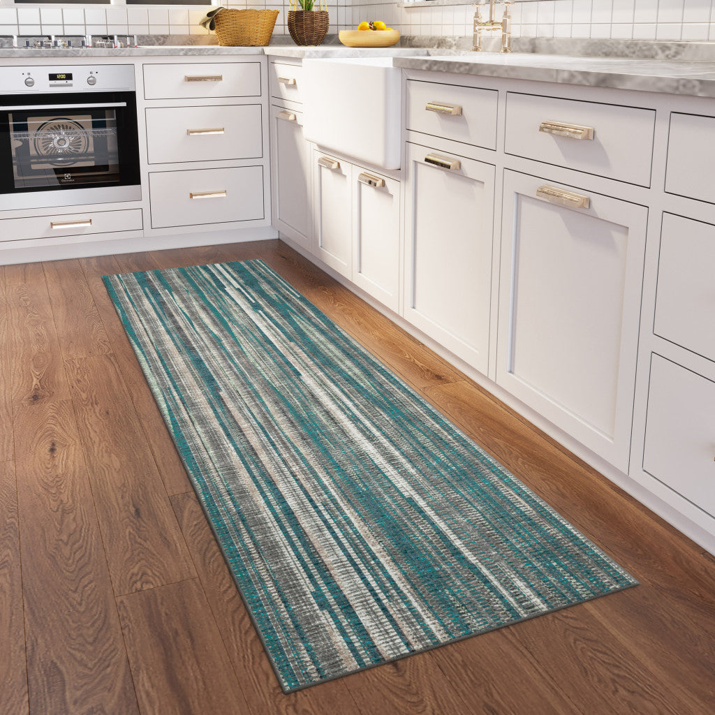Exquisite 3-Foot by 8-Foot Blue Ombre Handmade Runner Rug for Hallway and Room Decoration - Add Style and Warmth to Your Living Space