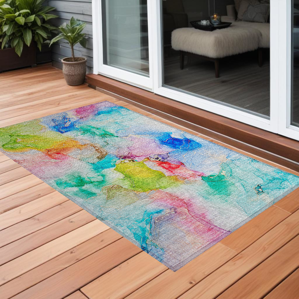 Stylish and Functional Outdoor Abstract Washable Runner Rug with Stain Resistance and Non - Skid Feature for Any Indoor or Outdoor Space