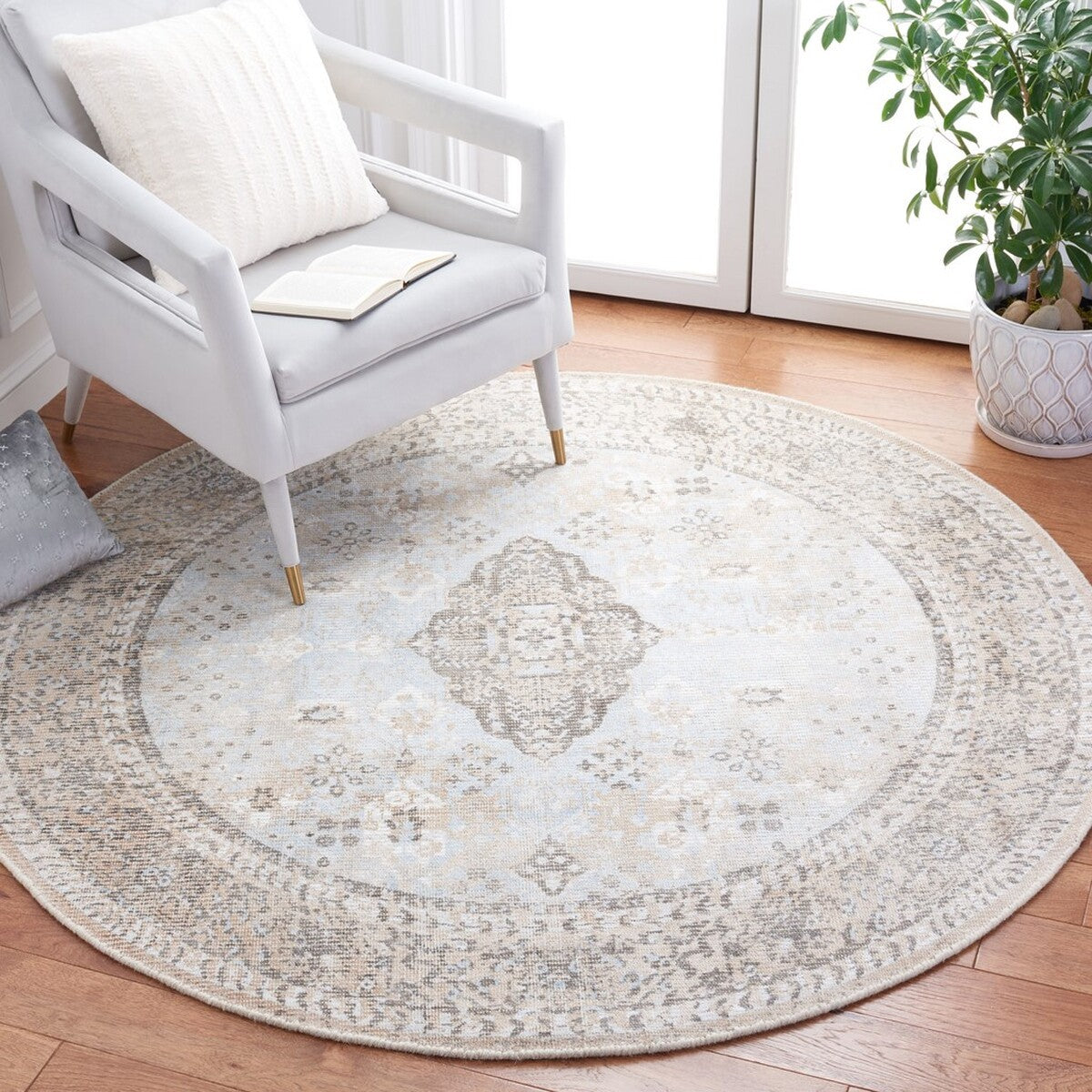 Authentic Restoration Vintage 703 Hand - Woven Wool and Viscose Traditional Area Rug for Sophisticated Home Decor