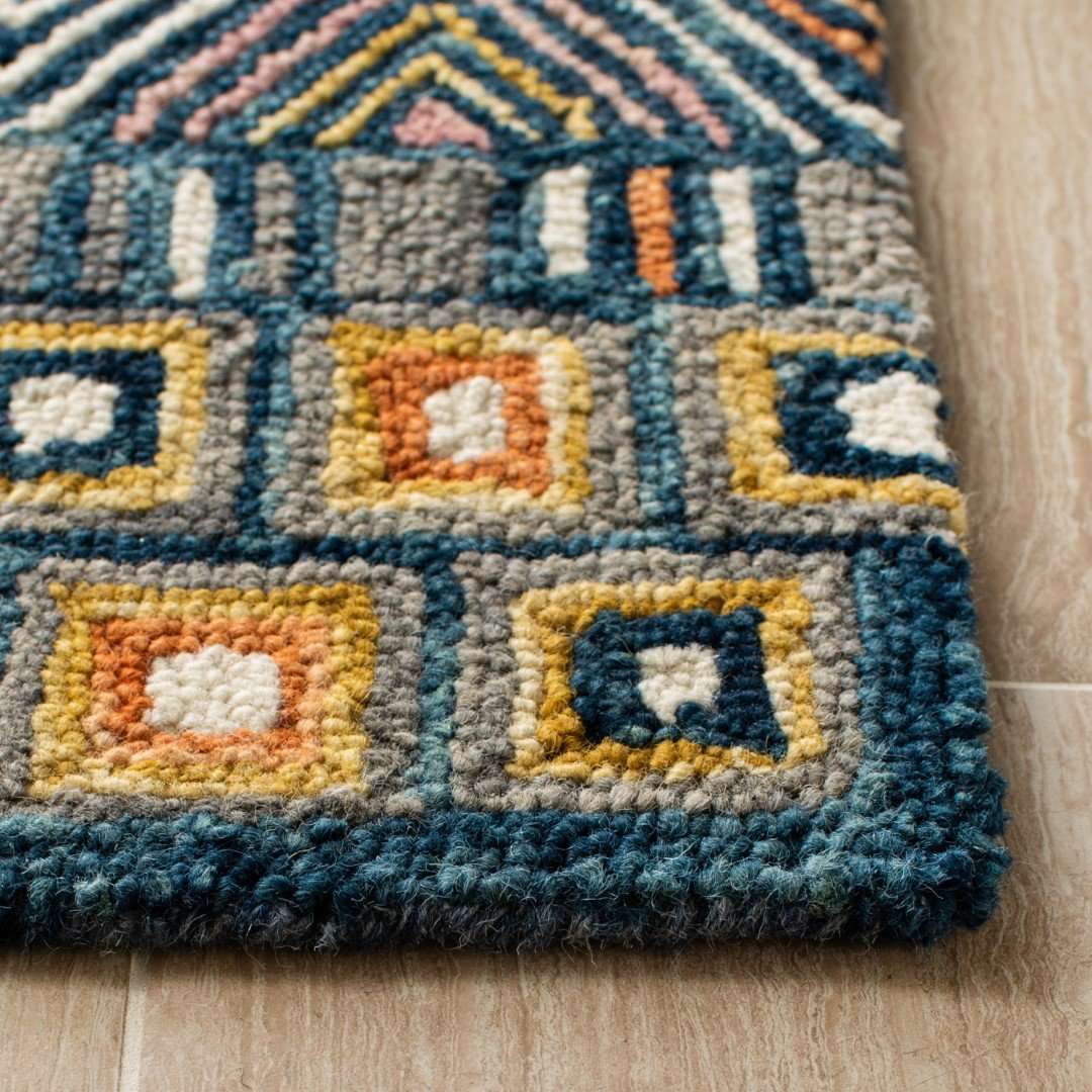 Luxurious Hand-Tufted Wool Rectangle Rug from India with Elegant Style