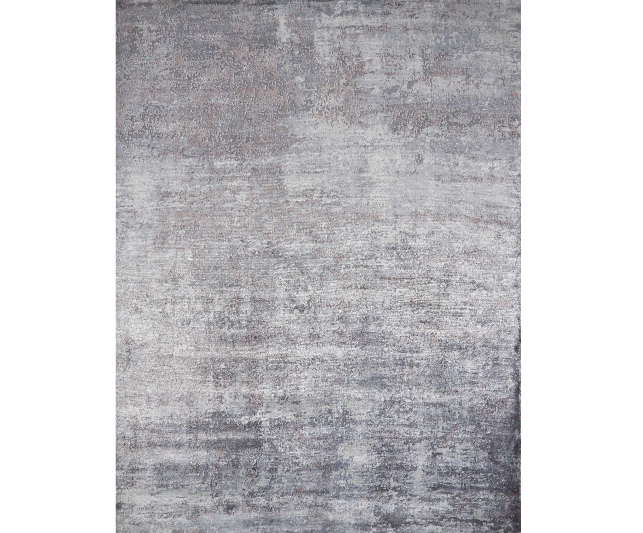 Hand-Loomed Viscose Slate Pulse Area Rug with Unique Watercolor Patterns for Modern Homes