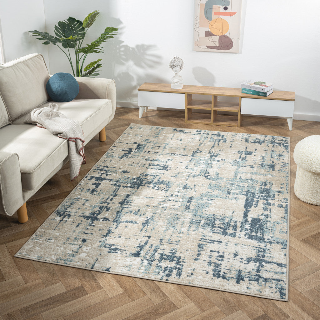 Stylish Gray Abstract Rectangular Area Rug for a Cozy and Contemporary Home Decor Enhancement