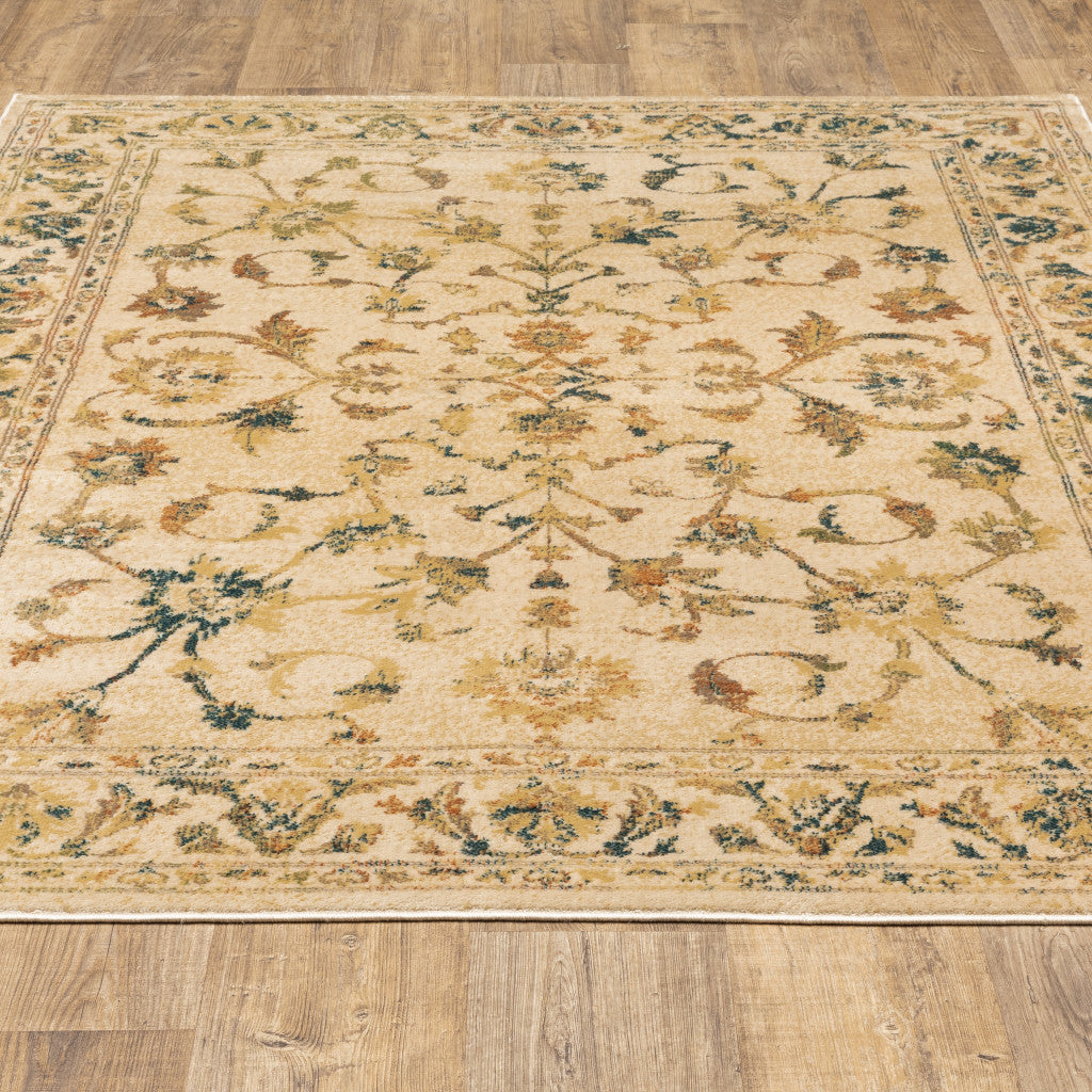 Stain-Resistant Oriental-Style Indoor Area Rug with an Elegant Red and Gold Design, Ideal for Kids' and Pets' Living Spaces