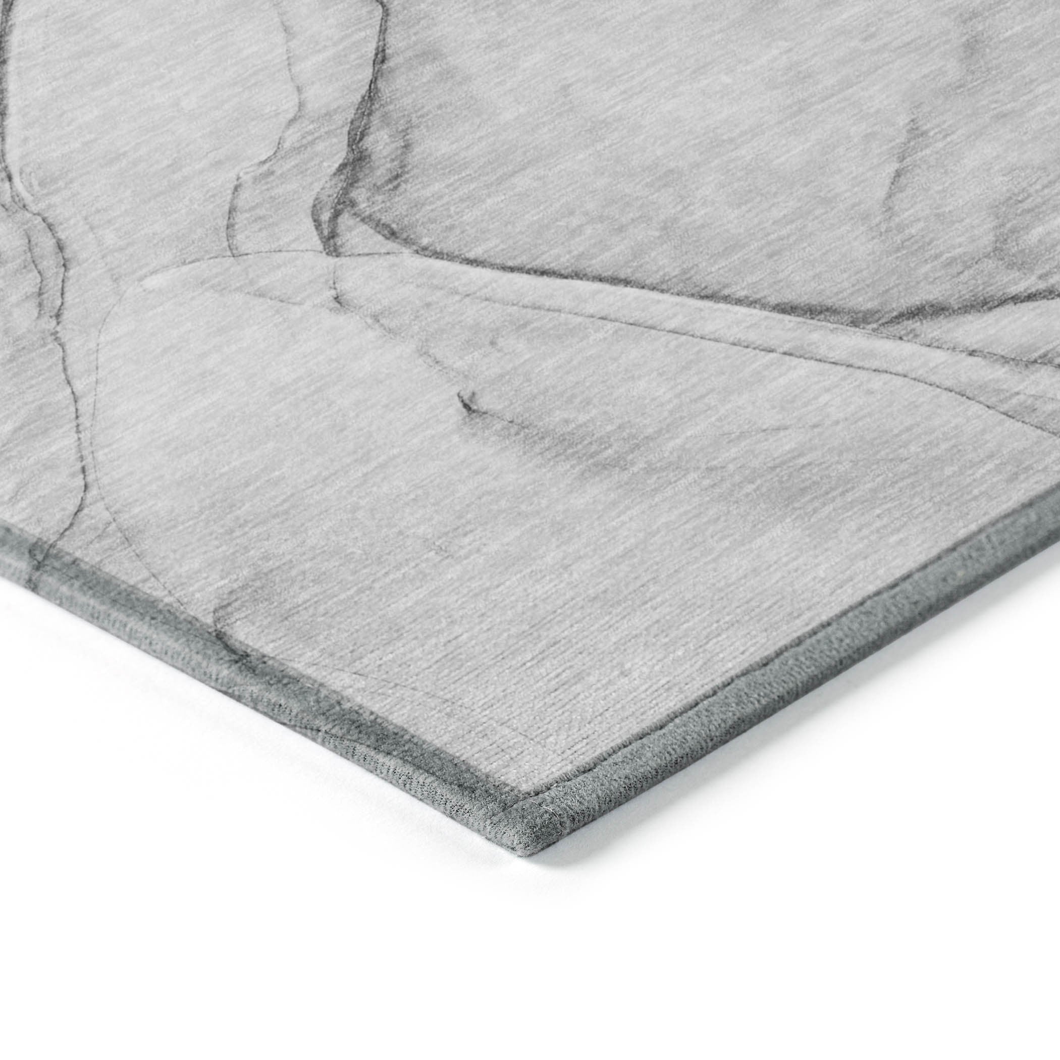 Modern Stain-Resistant Non-Skid Washable Gray & Purple Abstract Indoor-Outdoor Runner Rug