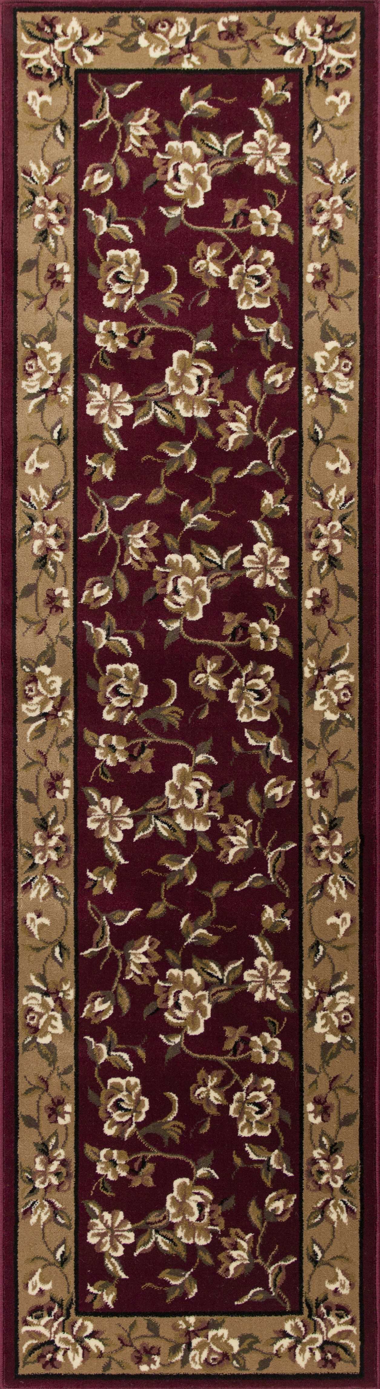 Exquisite Modern Red and Beige Floral Area Rug for Sophisticated Home Decor