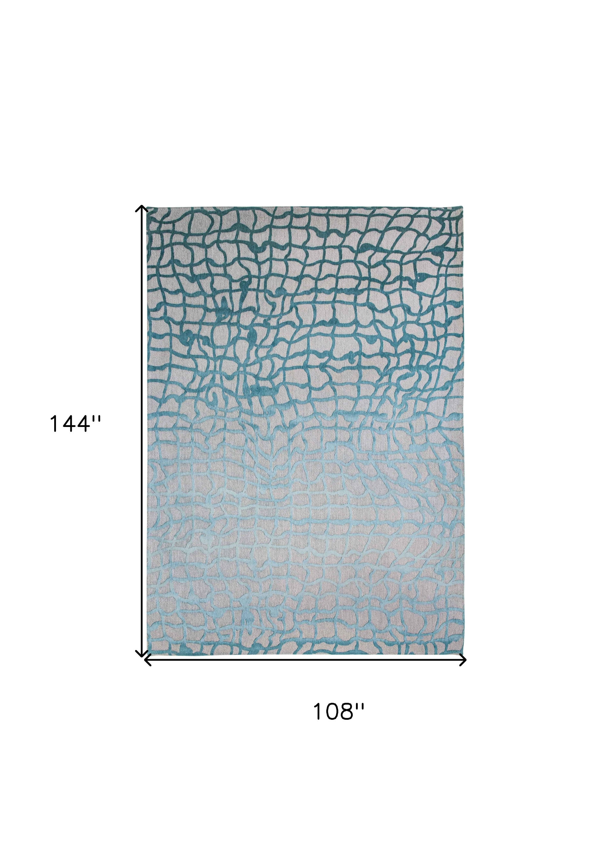 Exquisite 9-Foot by 13-Foot Blue and Gray Abstract Anti-Slip Area Rug for a Stylish Upgrade of Your Home Decor