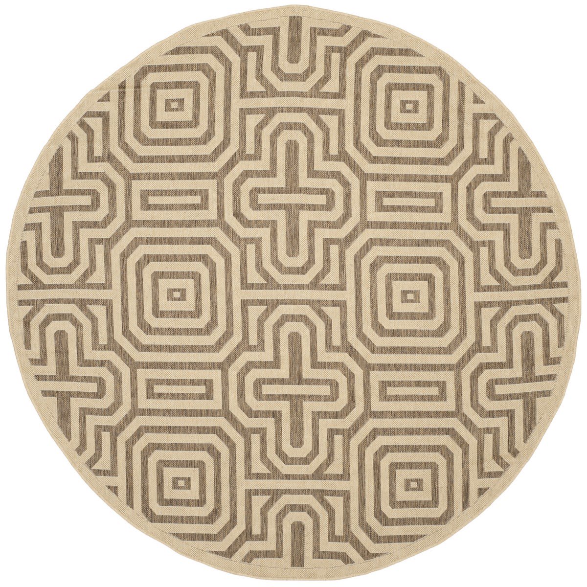 Artistic Geometric Design Courtyard Indoor and Outdoor Polypropylene Rug with Durable, Stain-Resistant, All-Weather Features