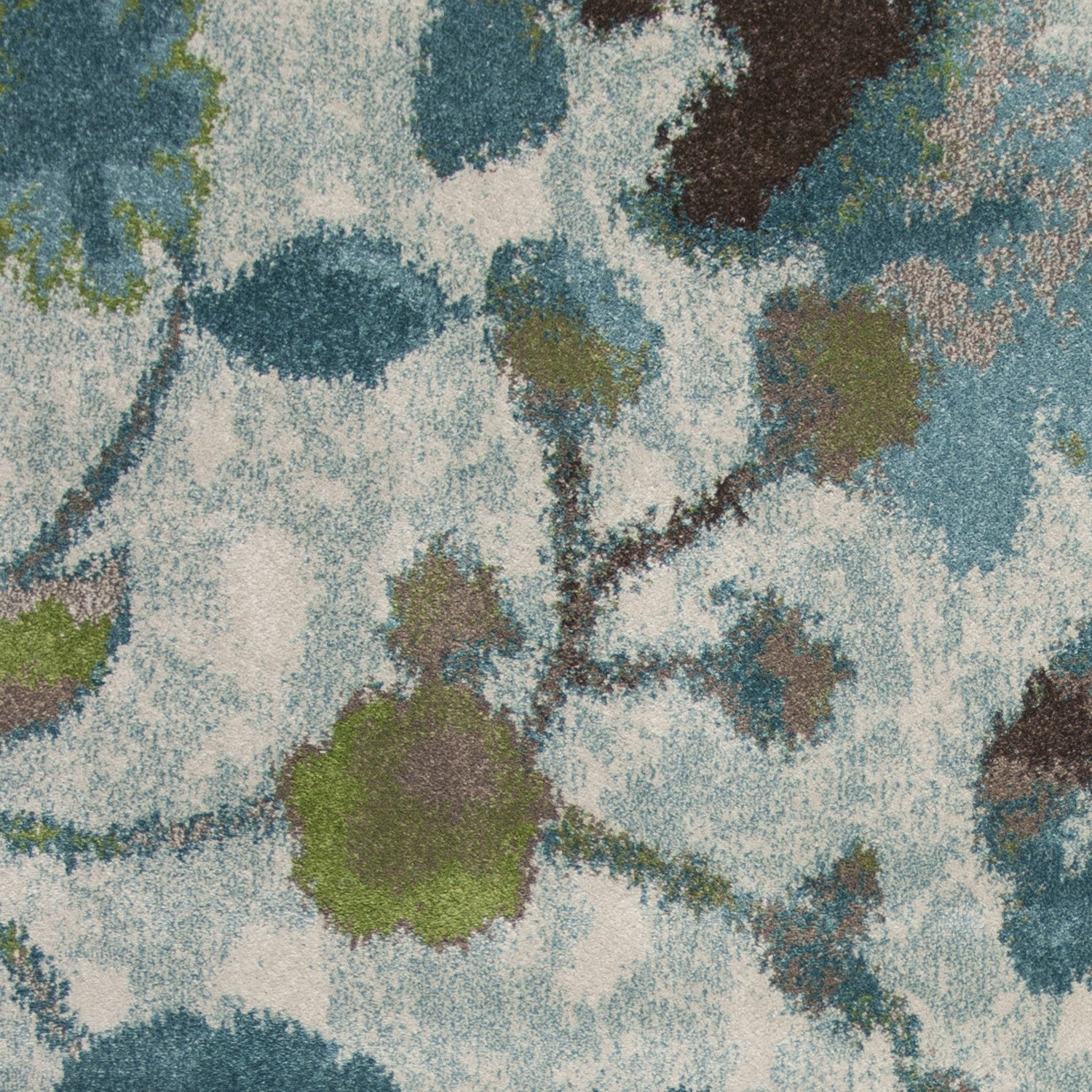 Exquisite Teal Floral Vines Area Rug with Elegant Turkish Design for Modern and Sophisticated Home Decor