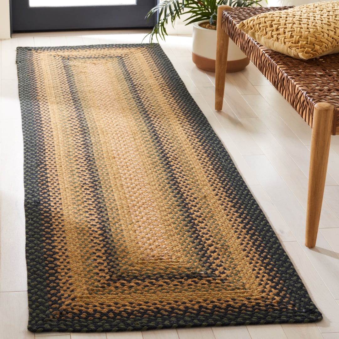 Stylish and Durable Contemporary Flat Weave Braided Rug Made of 92% Cotton for Any Home Decor Space