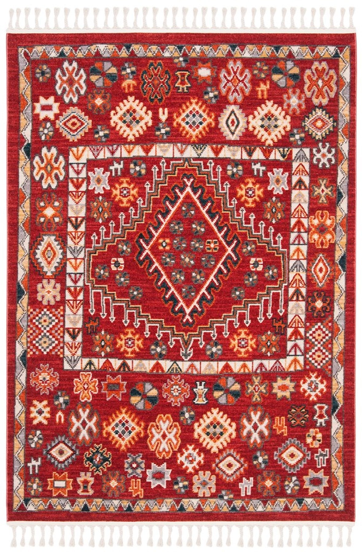 Stylish Turkish-Inspired Power Loomed Rectangle Rug - Durable Polyester & Cotton Blend