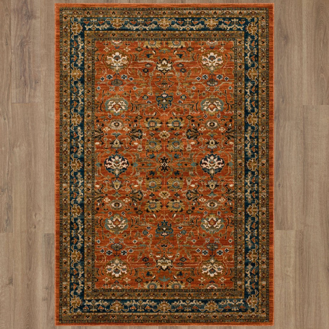 Elegant Machine-Woven Floral Design Luxury Area Rug from Spice Market Keralam - Eco-Friendly Polyester Option