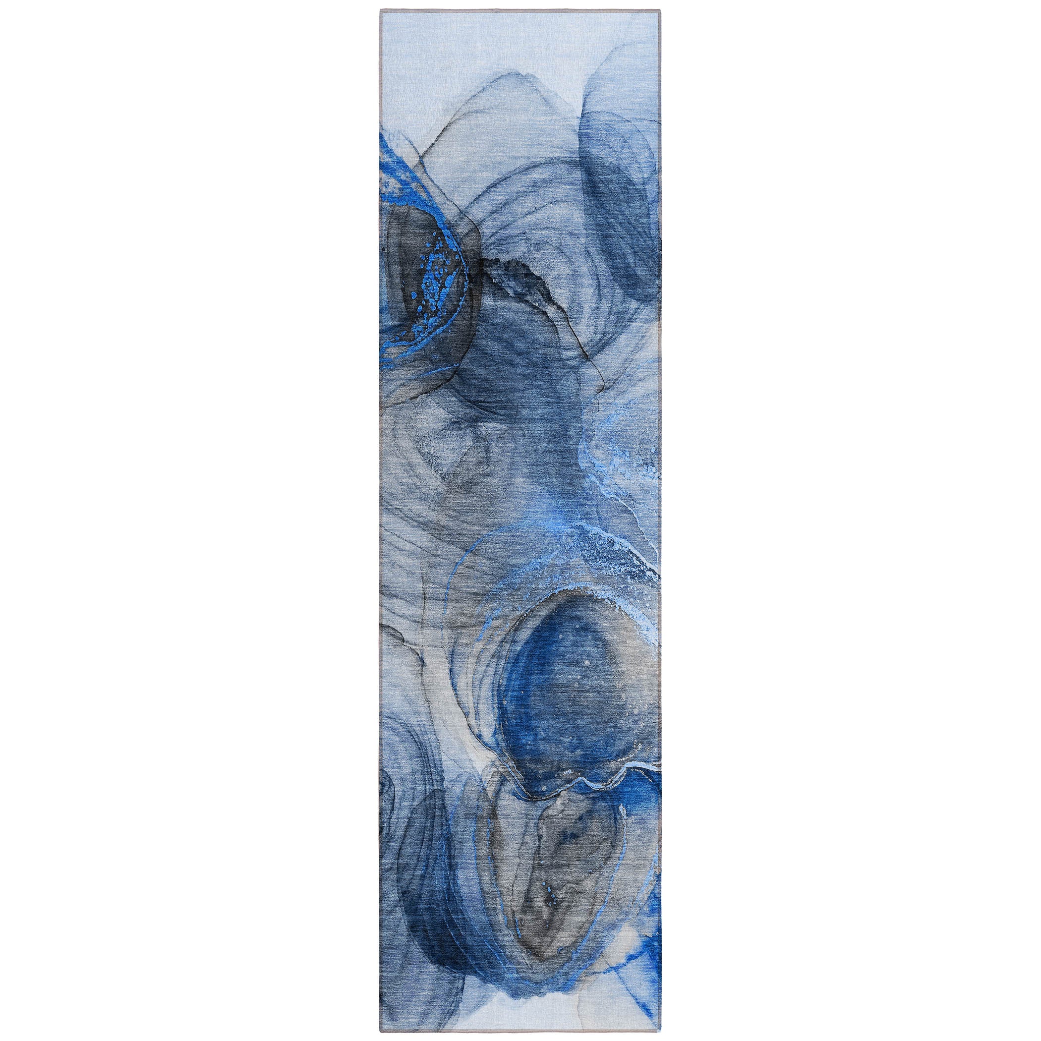Stylish Purple Washable Non-Skid Abstract Runner Rug for Indoor & Outdoor Use
