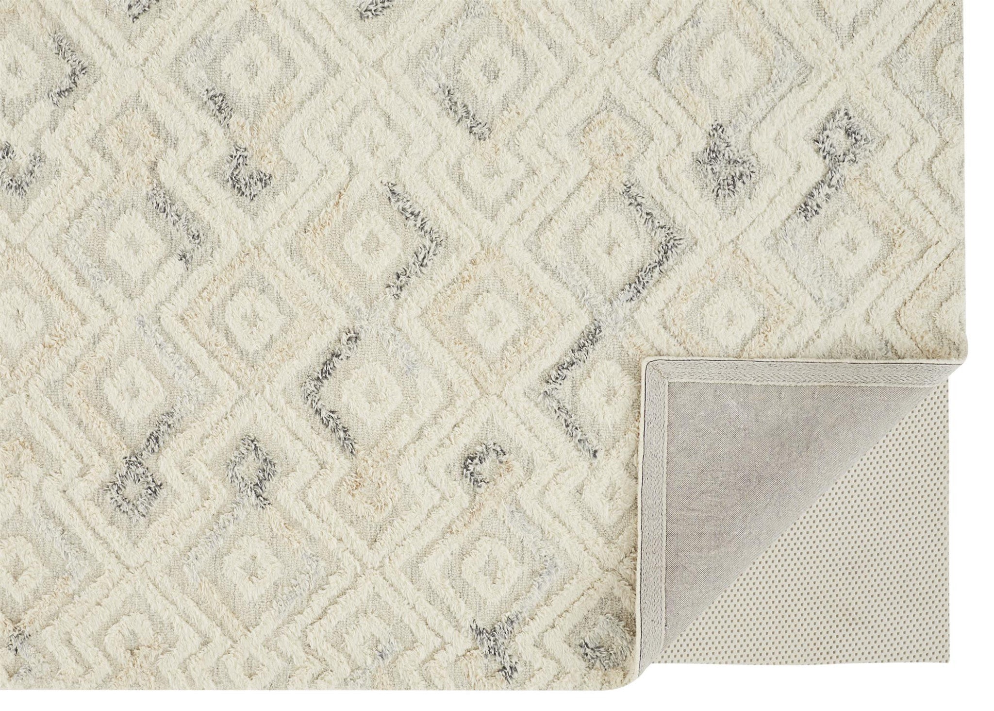 Stylish Gray & Ivory Geometric Tufted Wool Area Rug for Cozy Living Spaces