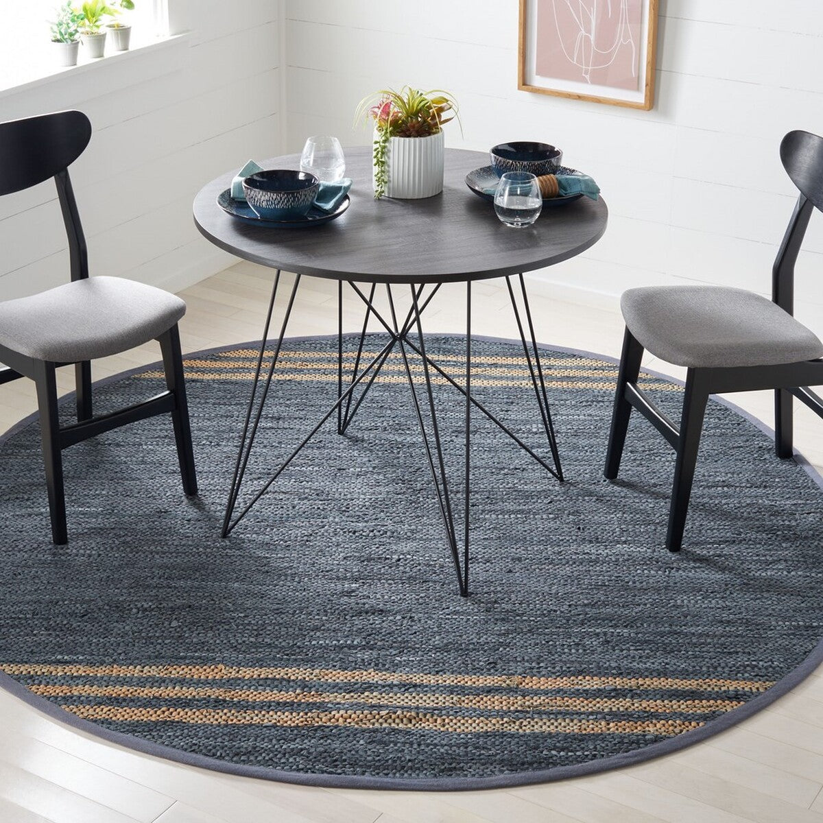 Exquisite Vintage Hand - Crafted Woven Leather Area Rug - Featuring a Luxurious 85% Leather Blend and a Distinctive Texture for Sophisticated Spaces