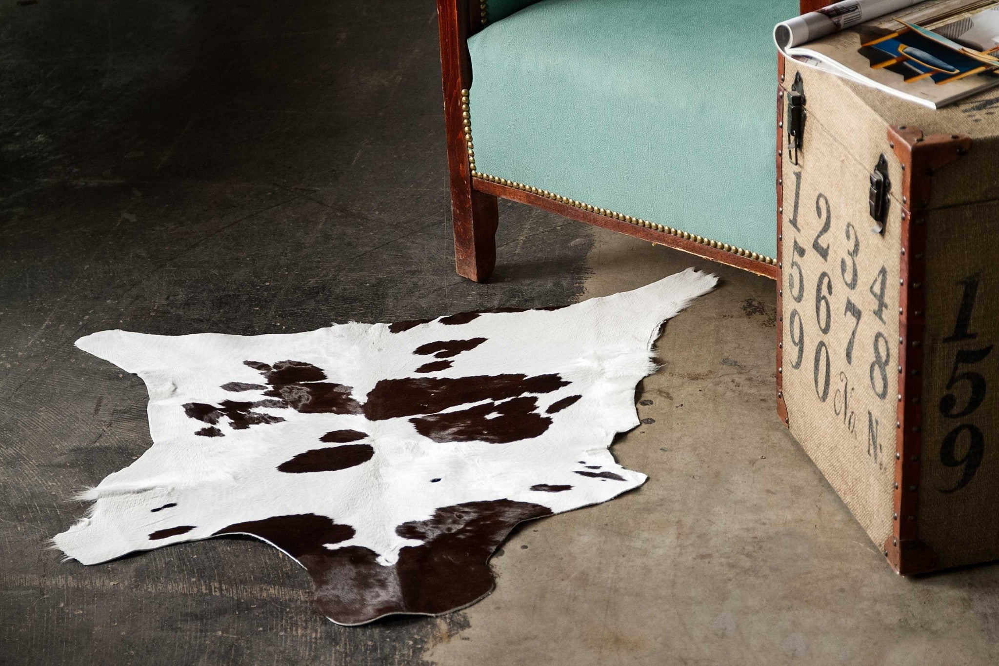 Luxurious Stain-Resistant Brazilian Calfskin Area Rug with Timeless Charm