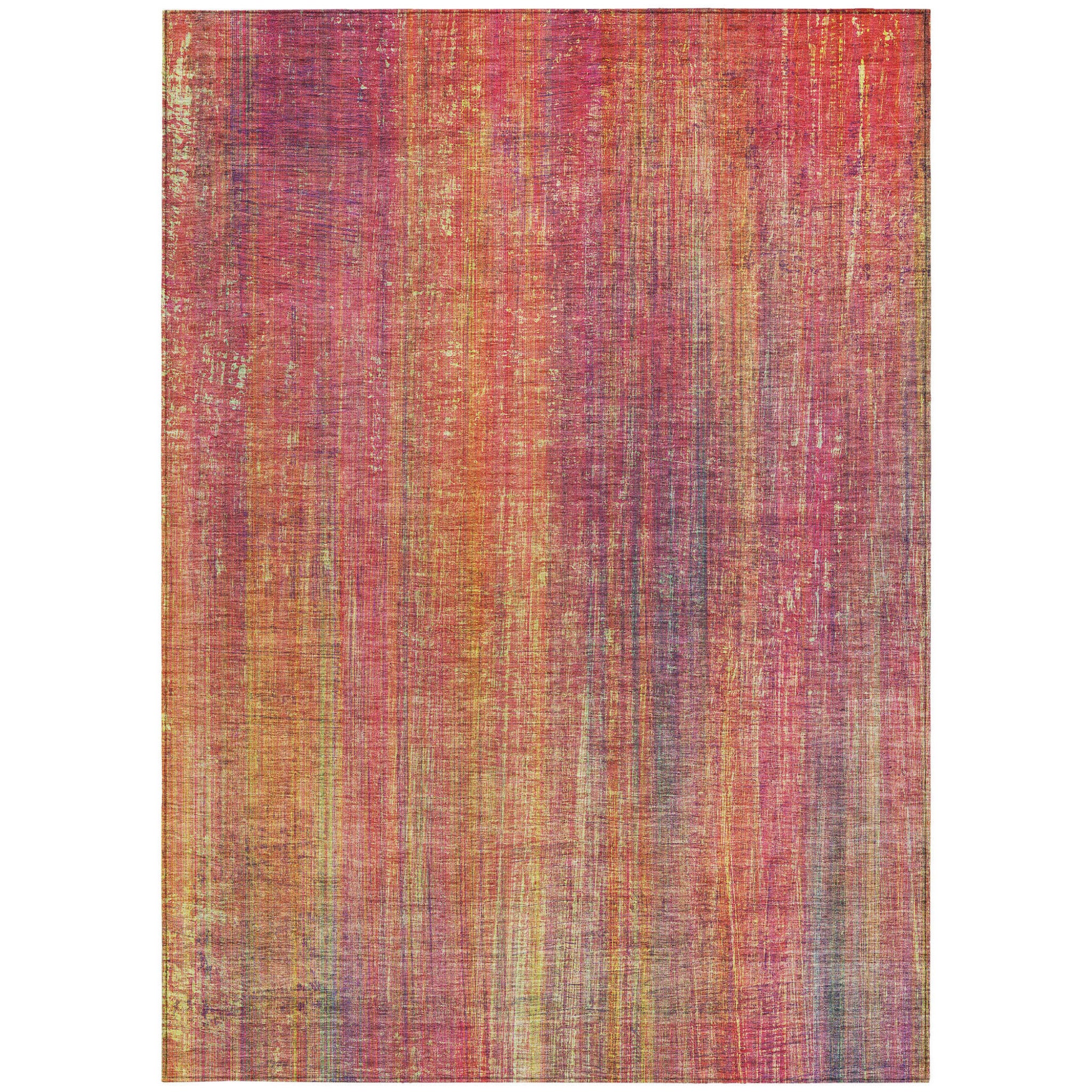 Washable, Non-Skid, Stain-Resistant Blue Striped Rug for Indoor & Outdoor Use, Ideal for Pets