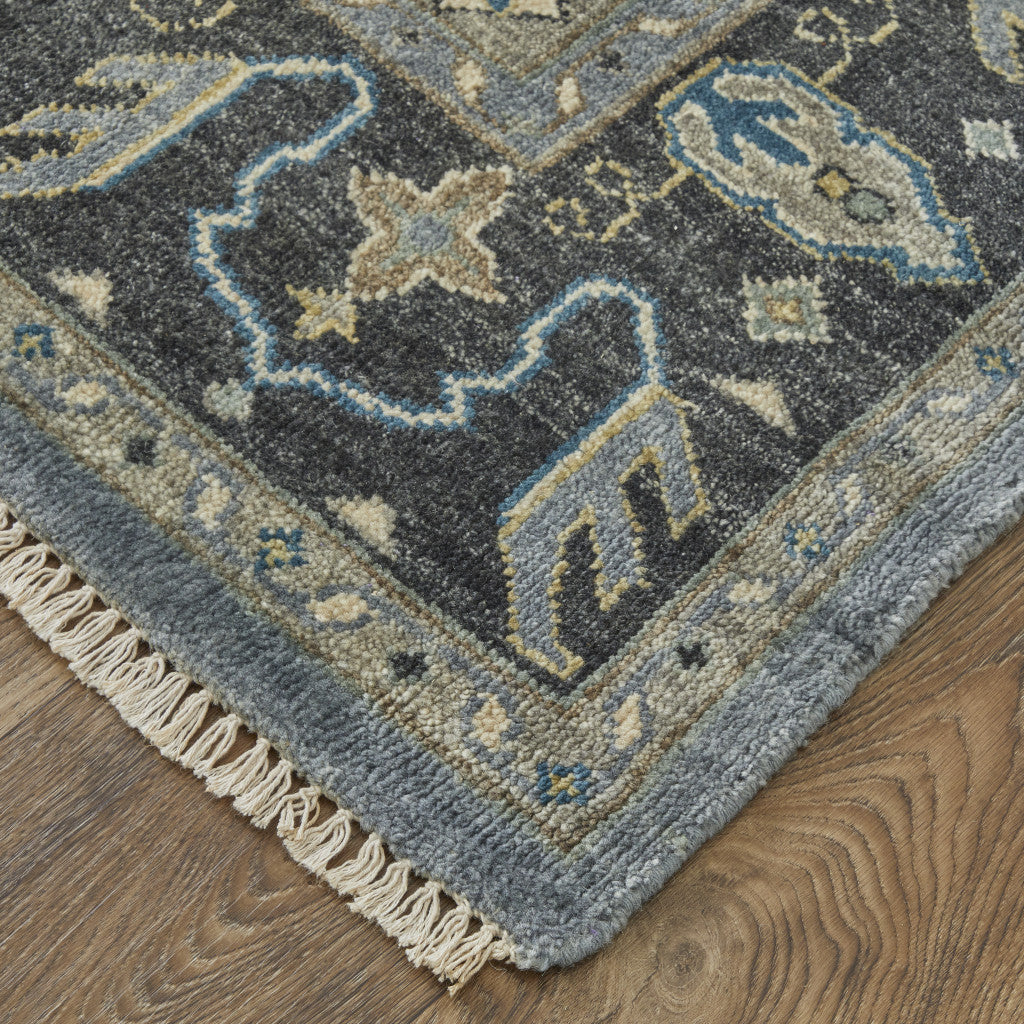 Artisan Hand-Knotted Stain-Resistant Floral Area Rug, Ideal for Families & Pets