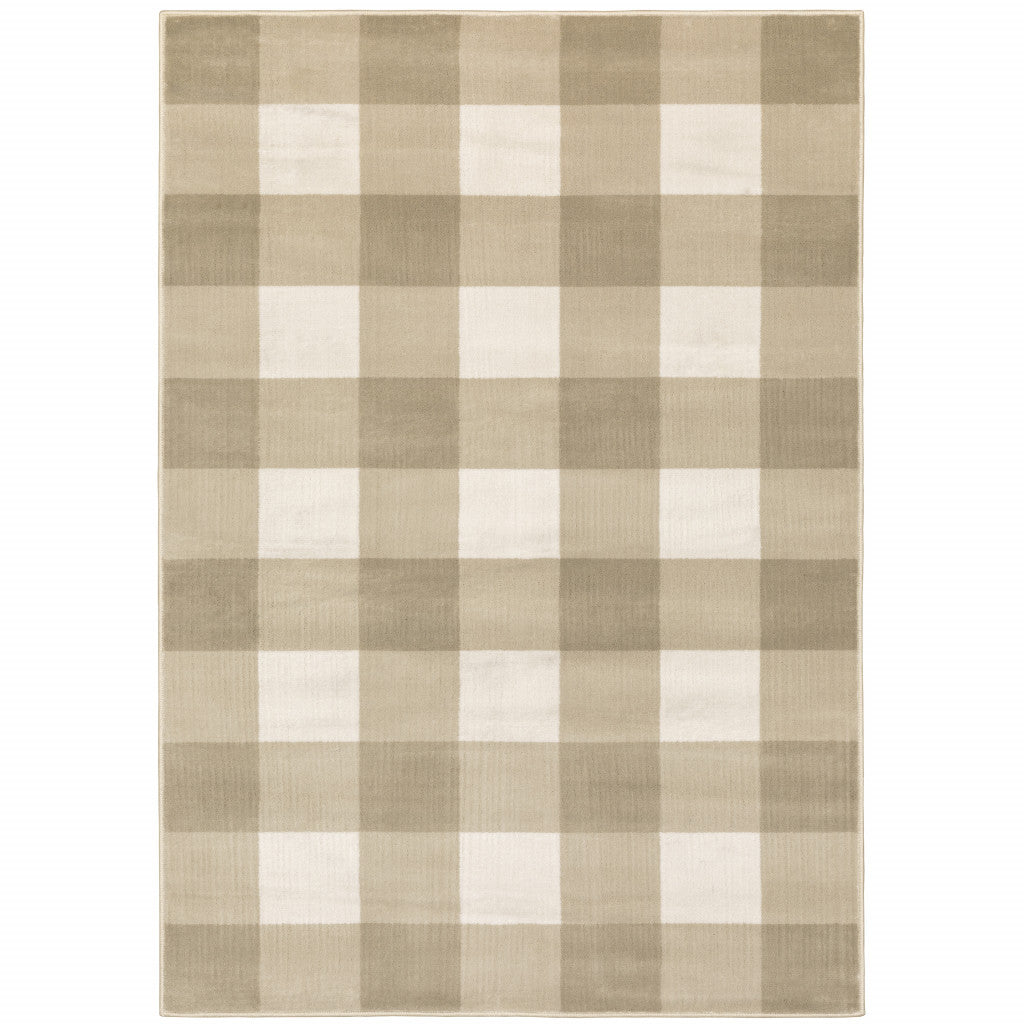 Indoor Monochromatic Gingham Pattern Runner Rug with Elegant, Long - lasting and Stain - Resistant Design