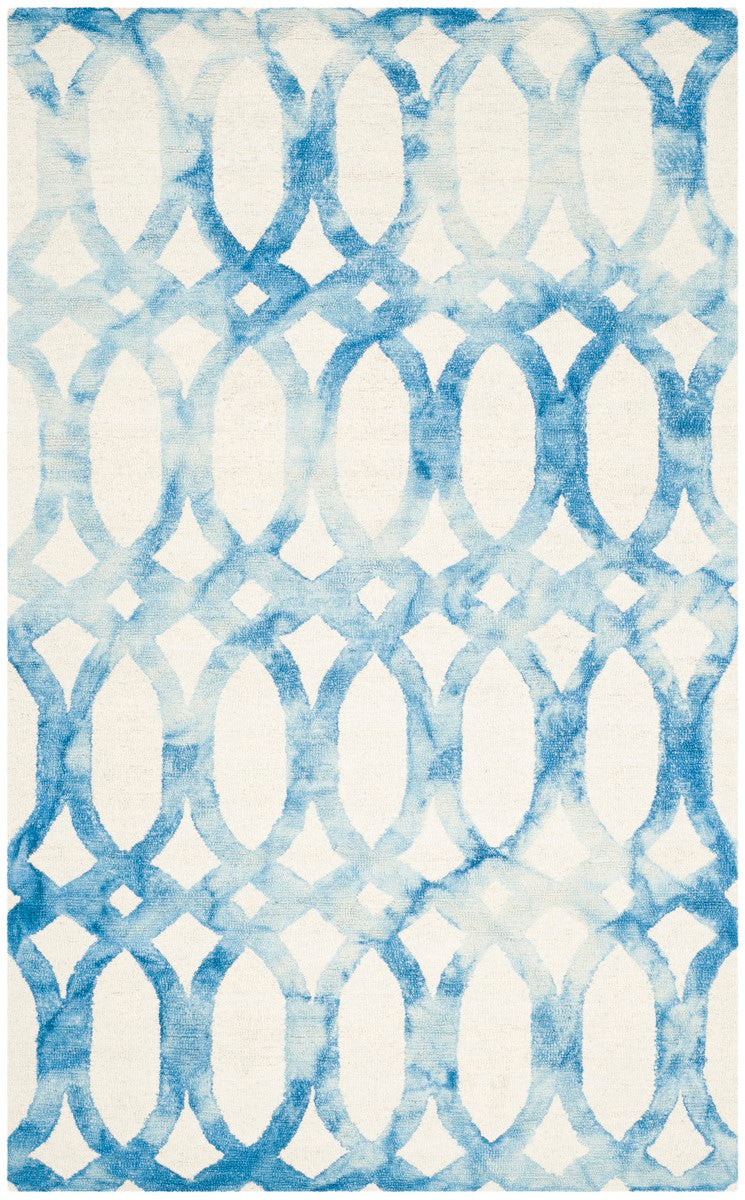 Safavieh Dip Dye Hand-Tufted Wool Area Rug - Modern Contemporary Design Featuring Rich Chocolate-Colored Ellipses on a Deep Ivory Background