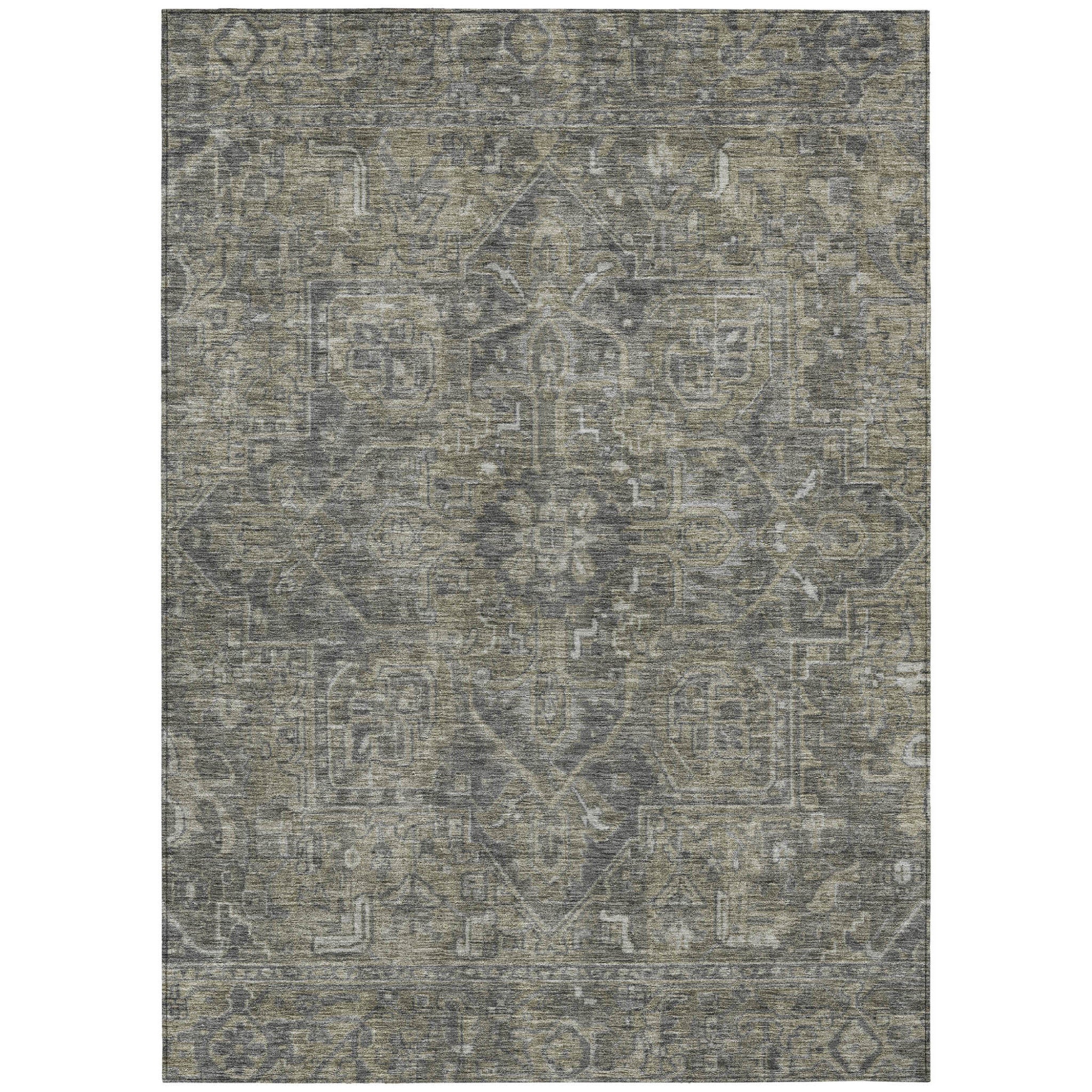 Fashionable Stain-Repellent Oriental Round Runner Rug - Anti-Slip for Indoor & Outdoor