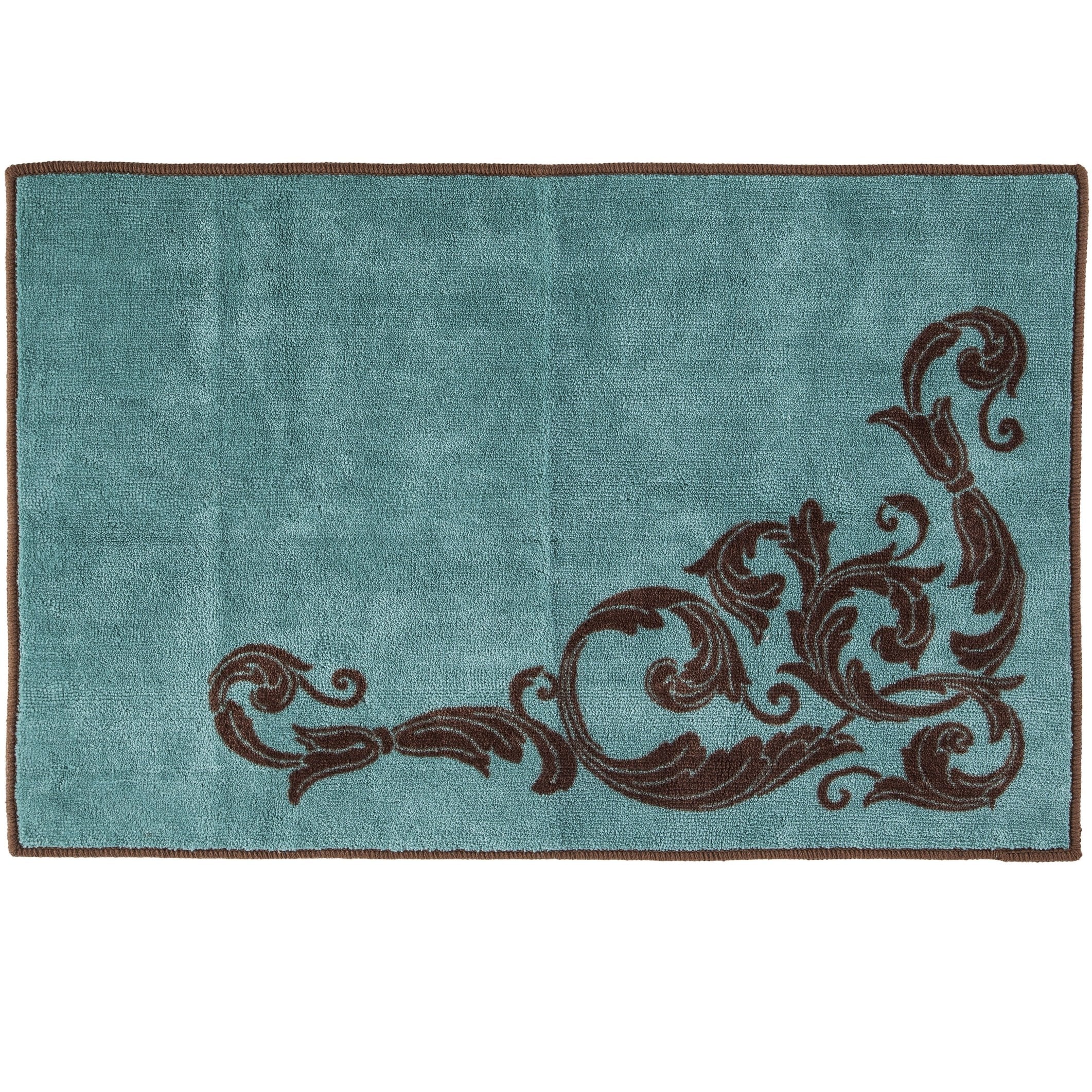 Wyatt Turquoise Scrollwork Rug - Durable and Stylish for Any Home Space