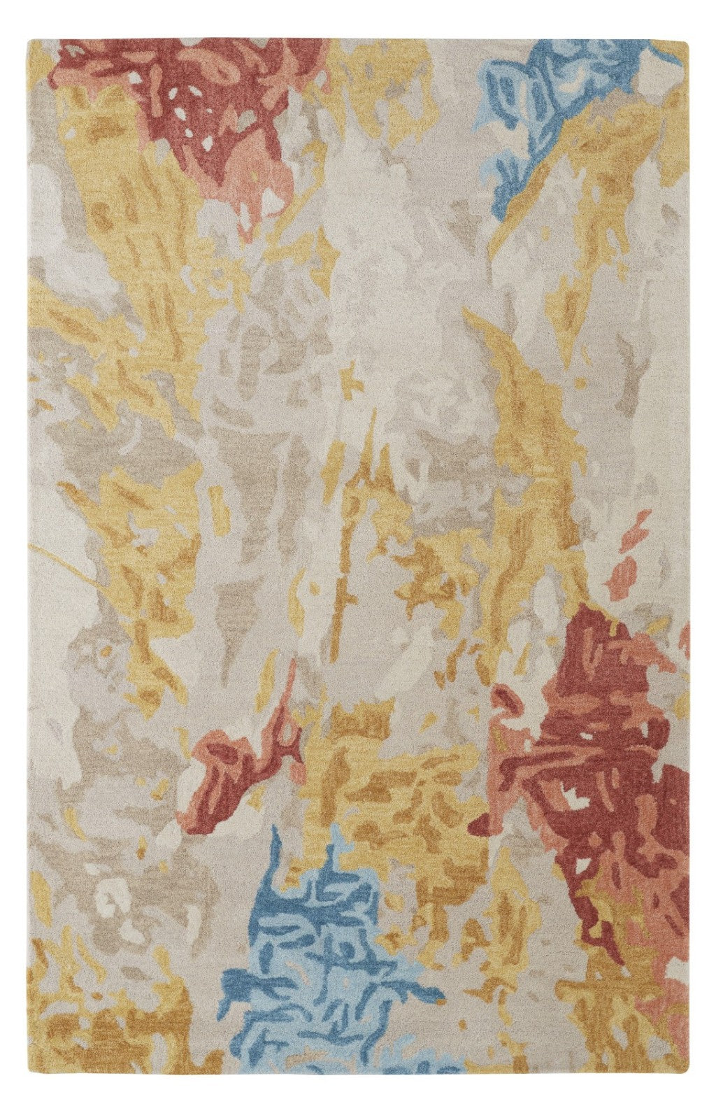Stain-Resistant Handmade Wool Abstract Area Rug for Stylish, Kid-Friendly Rooms