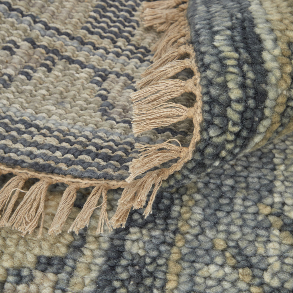 Stylish Hand - Knotted Blue - Gray & Tan Oriental Area Rug, Stain - Resistant & Unique