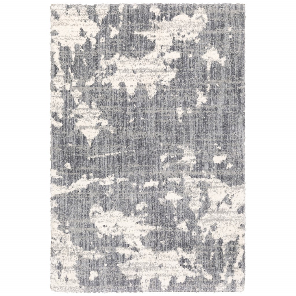 Stylish Gray and Ivory Runner Rug with Trendy and Durable Design for Modern Home Interior Decoration