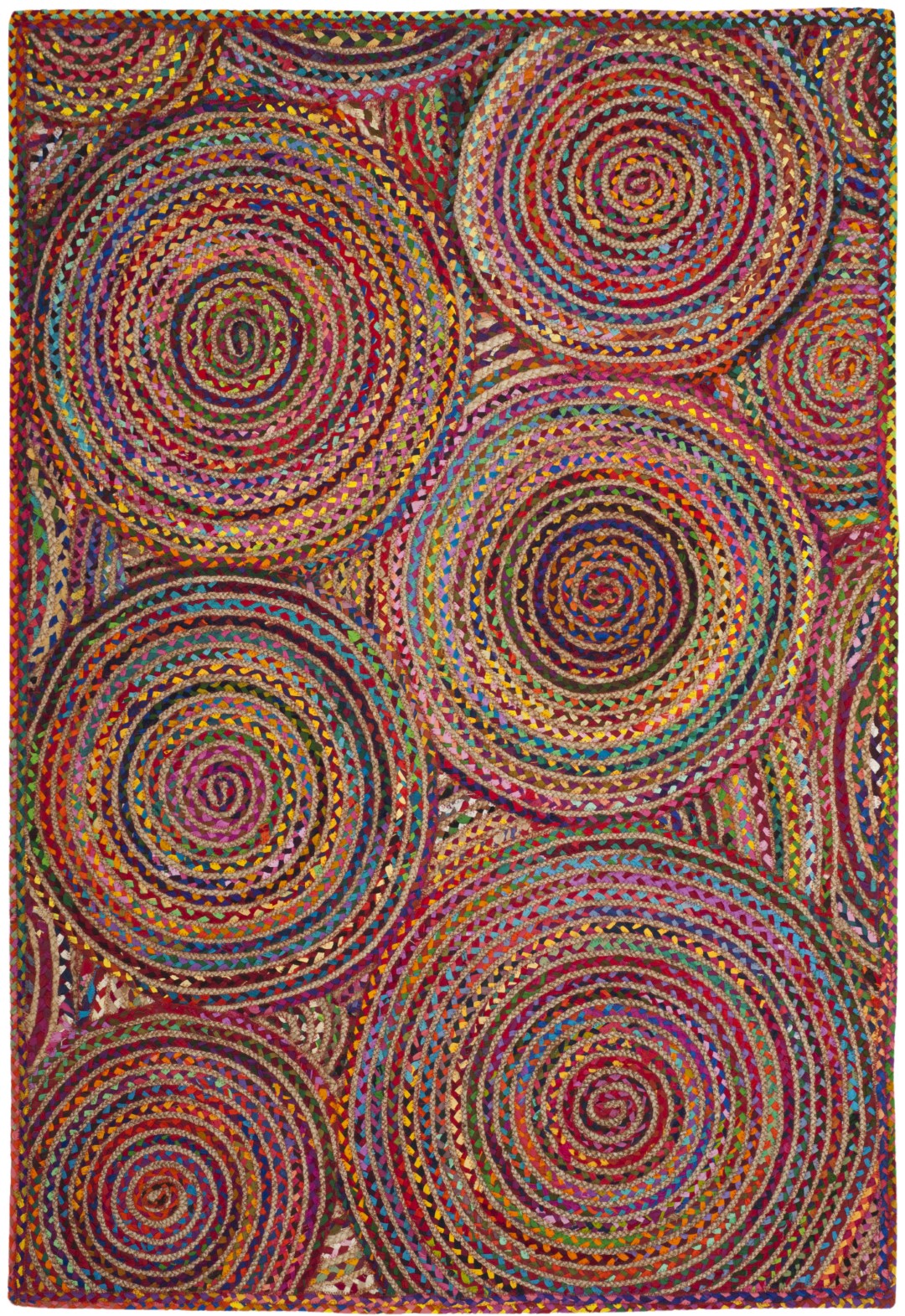 Stylish and Durable Hand-Woven Jute & Cotton Rectangle Rug for Any Room