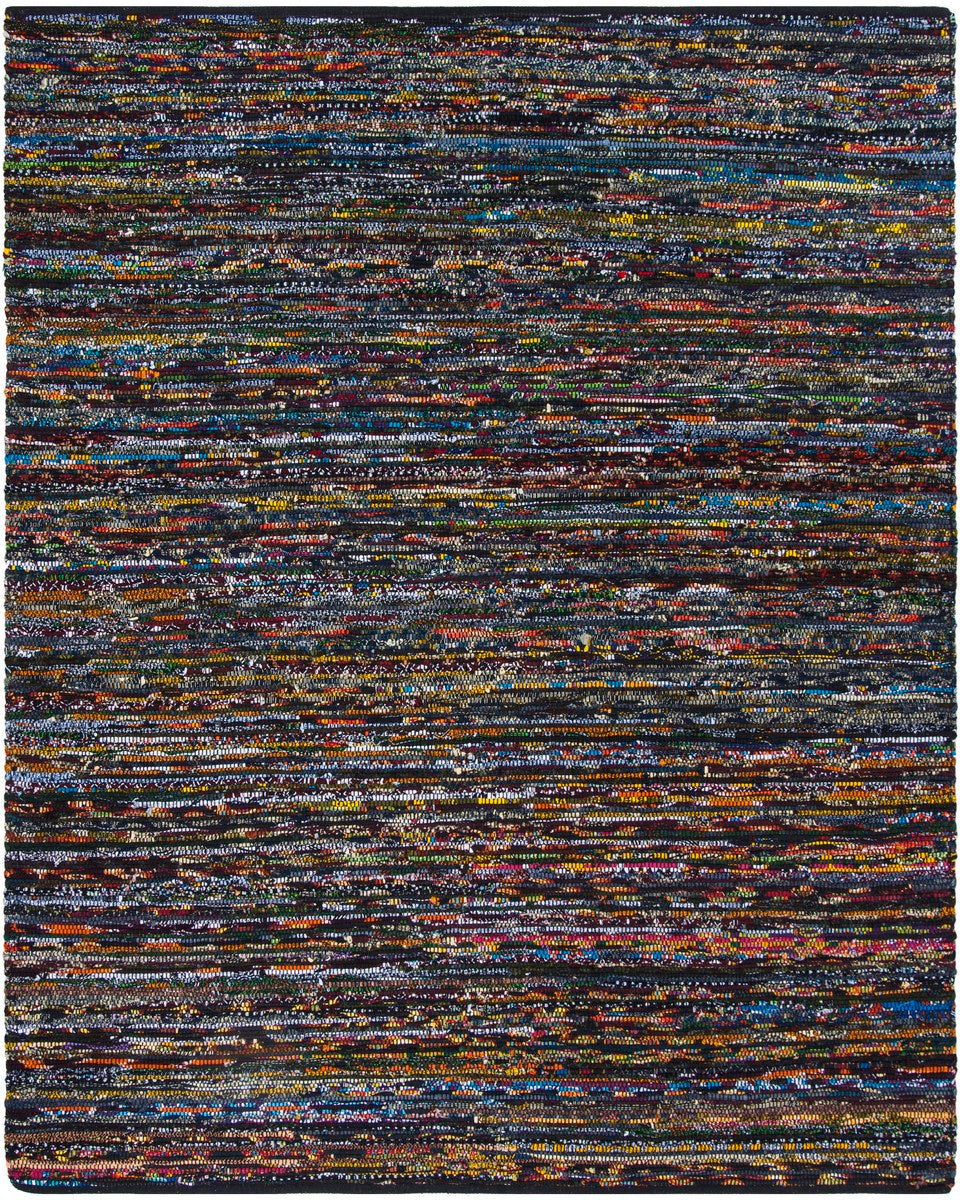 Artisan Hand-Woven Cotton Pile Rag Rug: Vibrant, Trendy Design for Casual Areas