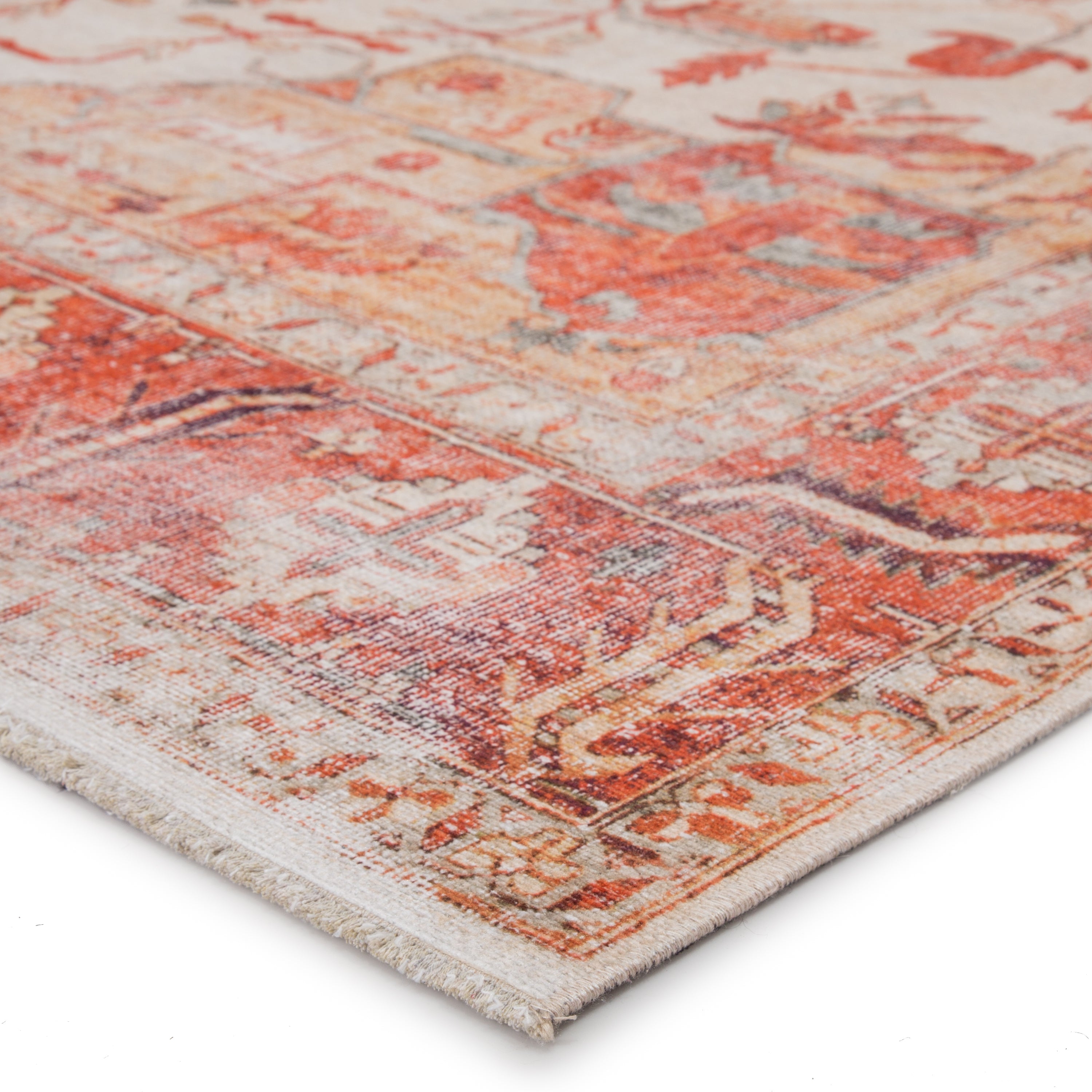 Vintage-Inspired Bohemian Power Loomed Area Rug - Rhoda Model with Persian Medallion in Classic and Alluring Hues