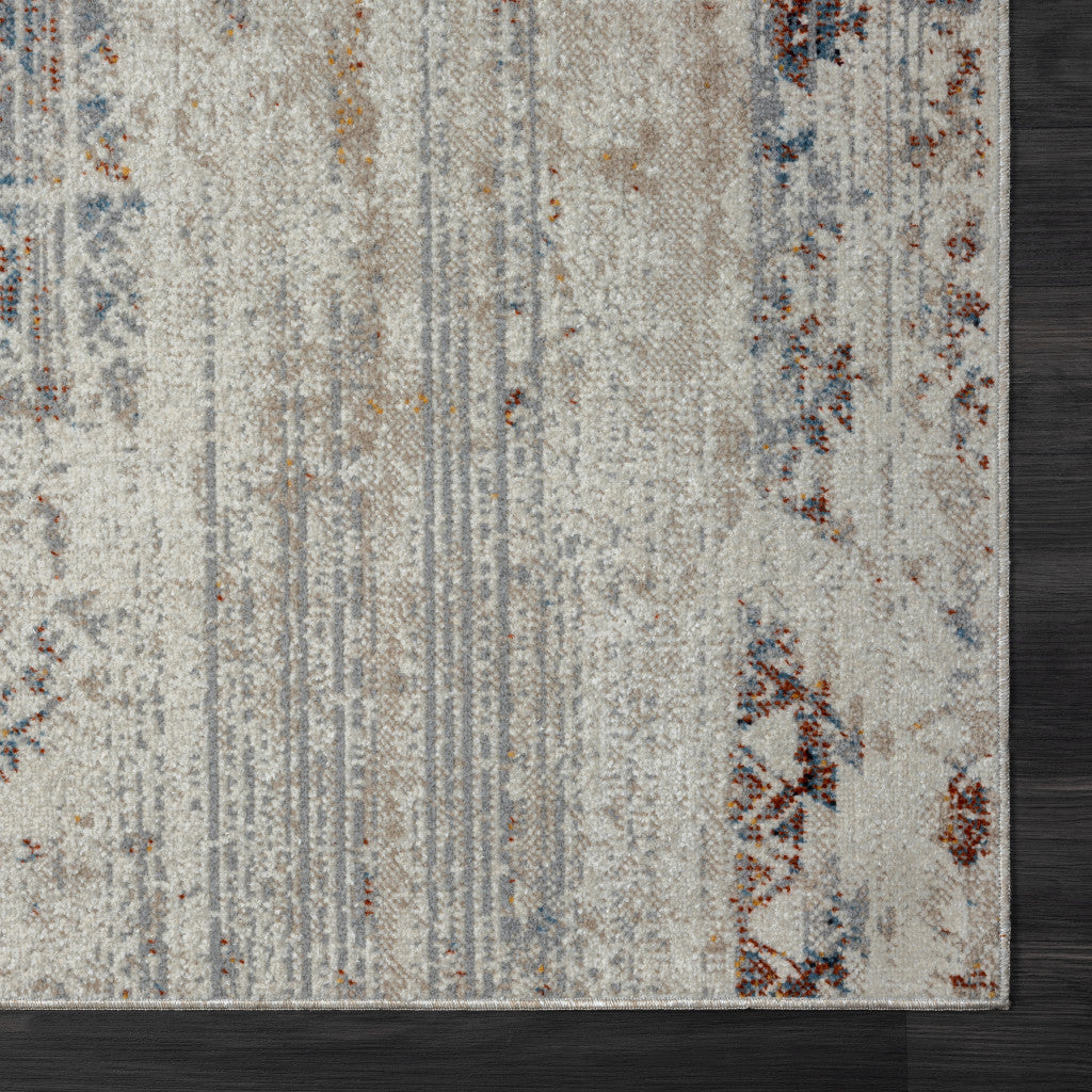 Ivory Tribal Washable Distressed Area Rug - Enhance Your Space in Style