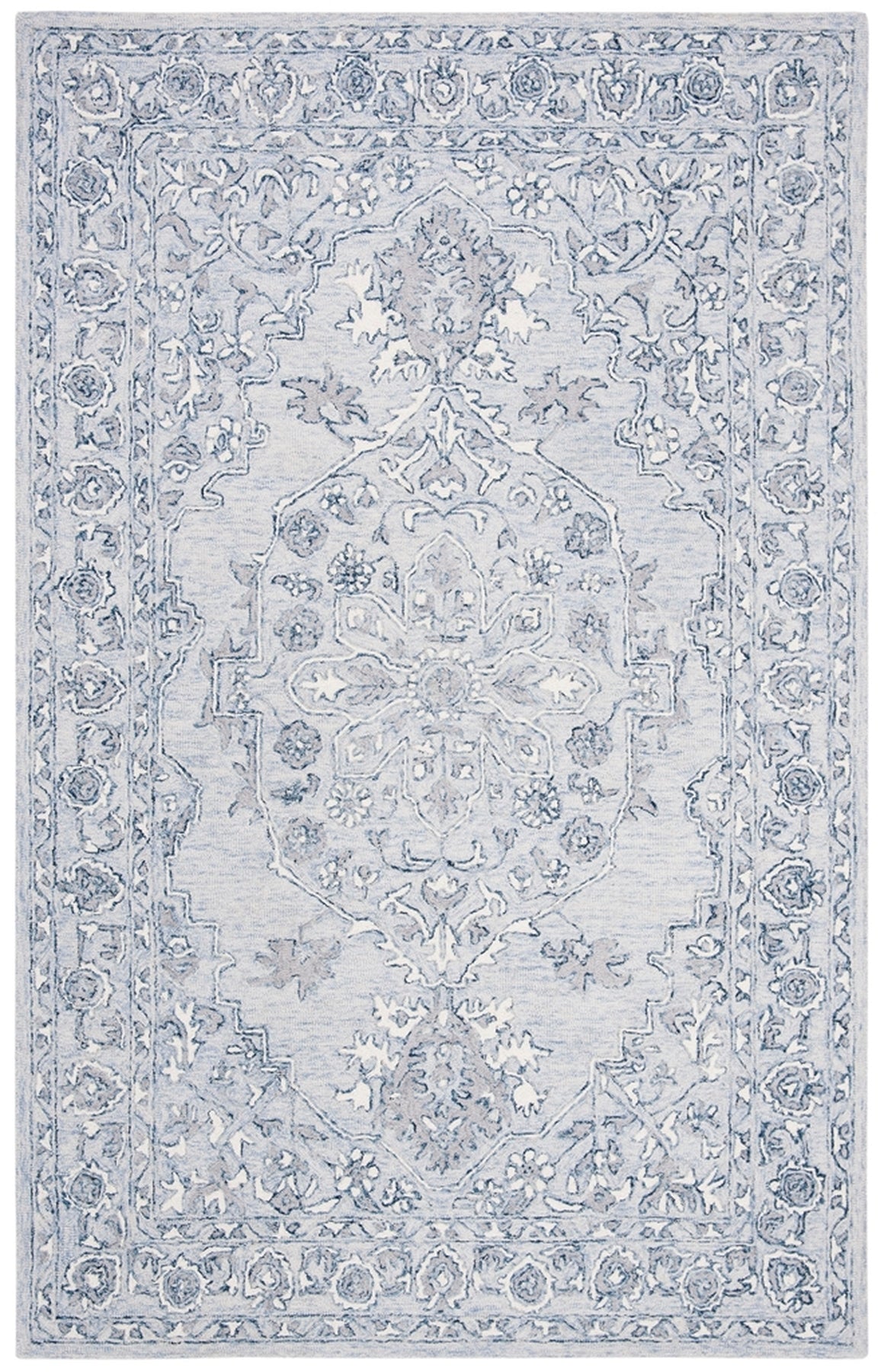 Elegant Indian-Made Micro Hand-Tufted Wool Rug with 7MM Soft Loop Pile in Rectangle Shape
