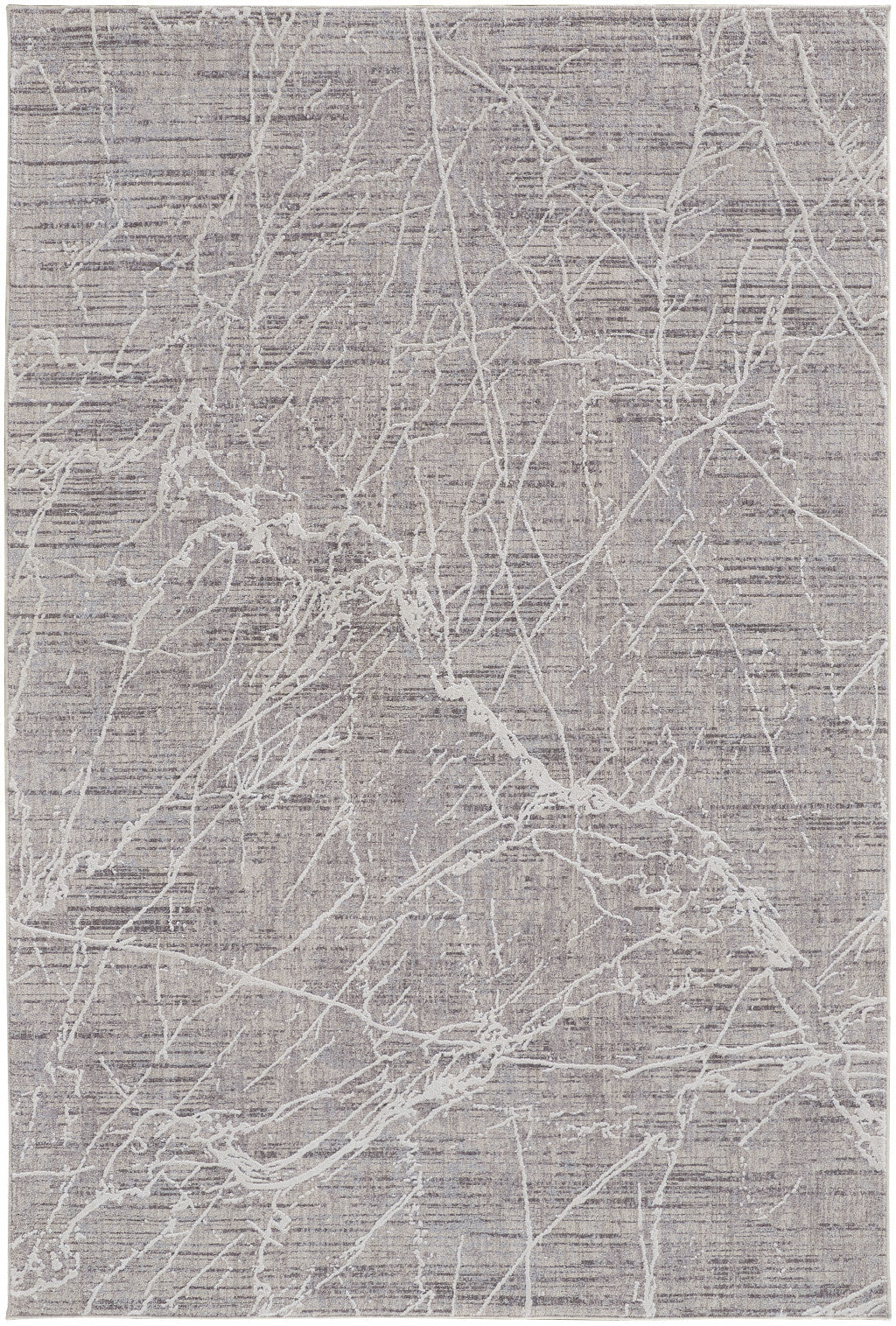 Stain-Resistant Gray Abstract Distressed Power Loom Area Rug for Homes with Kids & Pets