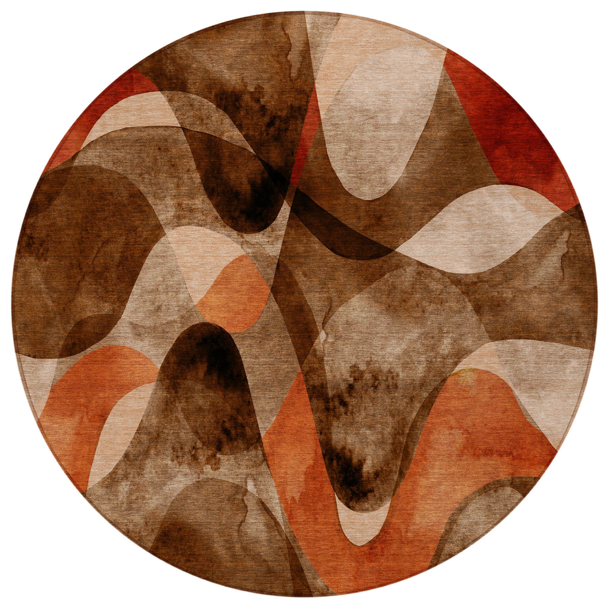 Modern Abstract Washable Non-Skid Purple Runner Rug for Indoor & Outdoor Use