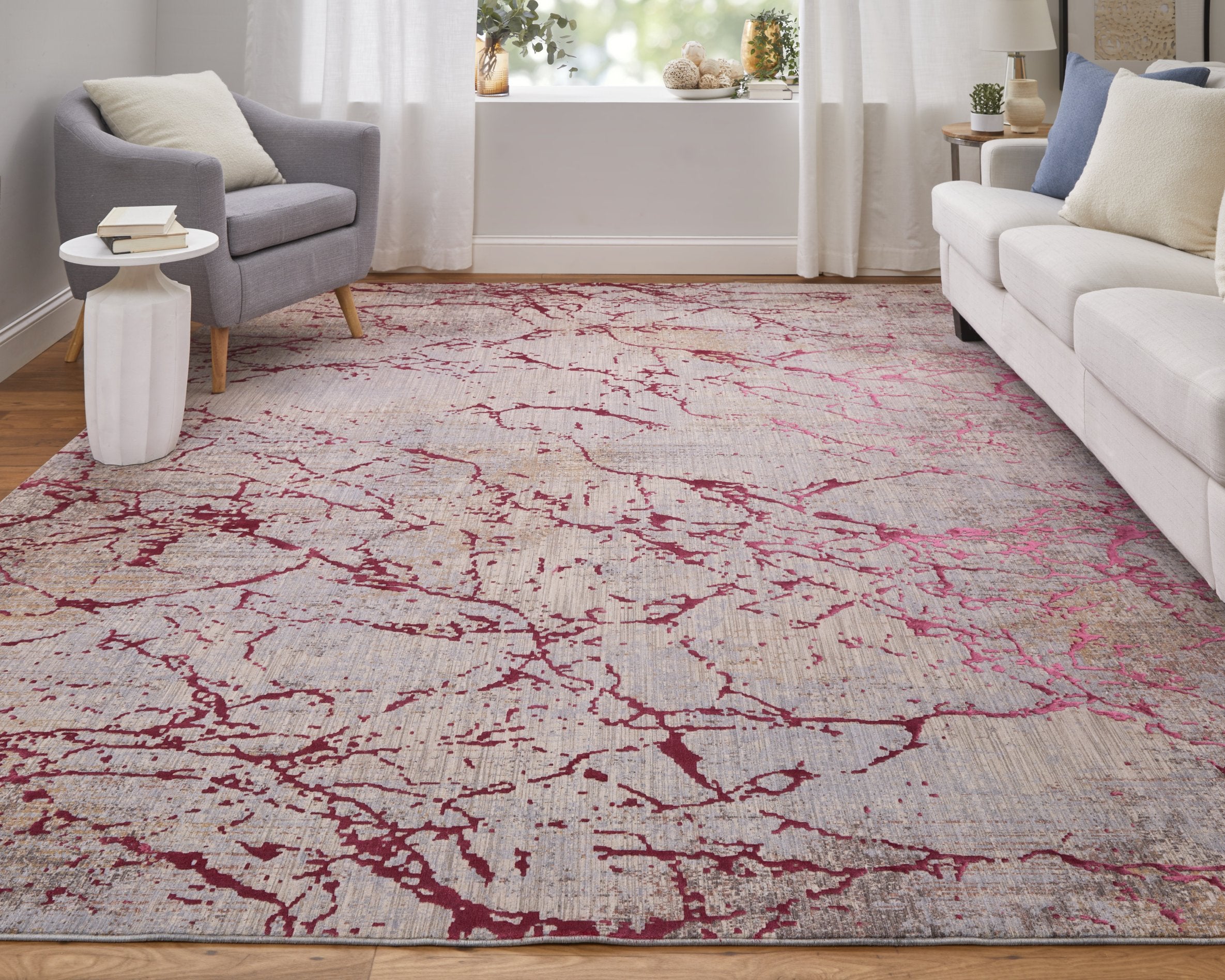 Pryor Modern and Versatile Luxury Abstract High-Low Pile Floor Rug in Earthy and Vibrant Color Tones