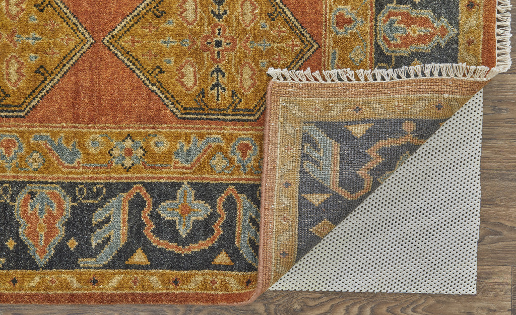 Artisan Hand-Knotted Stain-Resistant Floral Area Rug, Ideal for Families & Pets