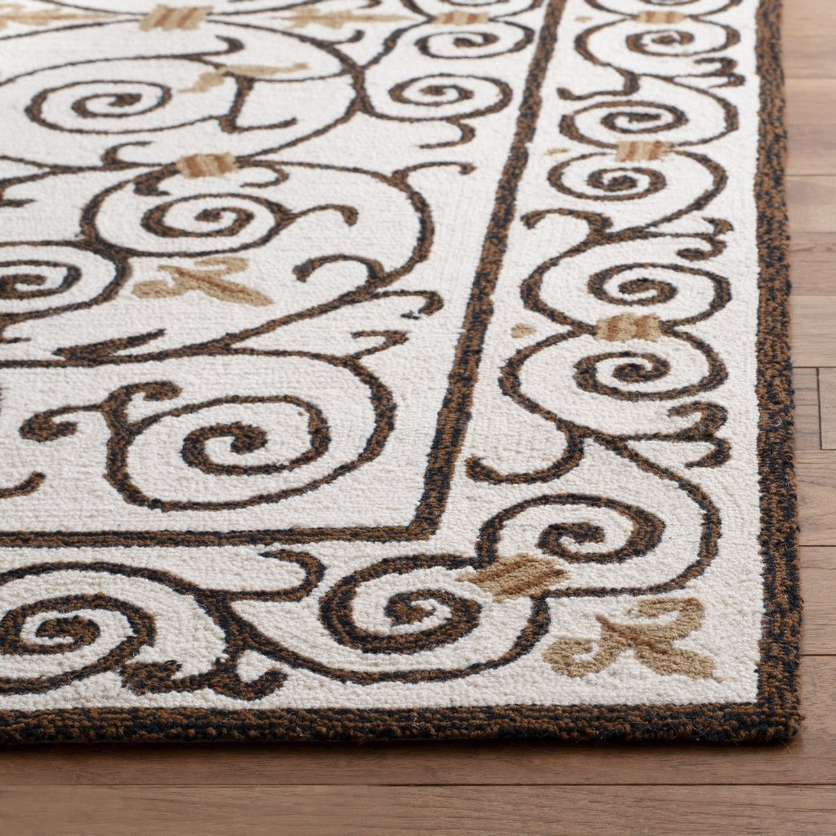 Exquisite American Country Style Chelsea Hand-Hooked Wool Pile Floor Rug for Enduring Elegance