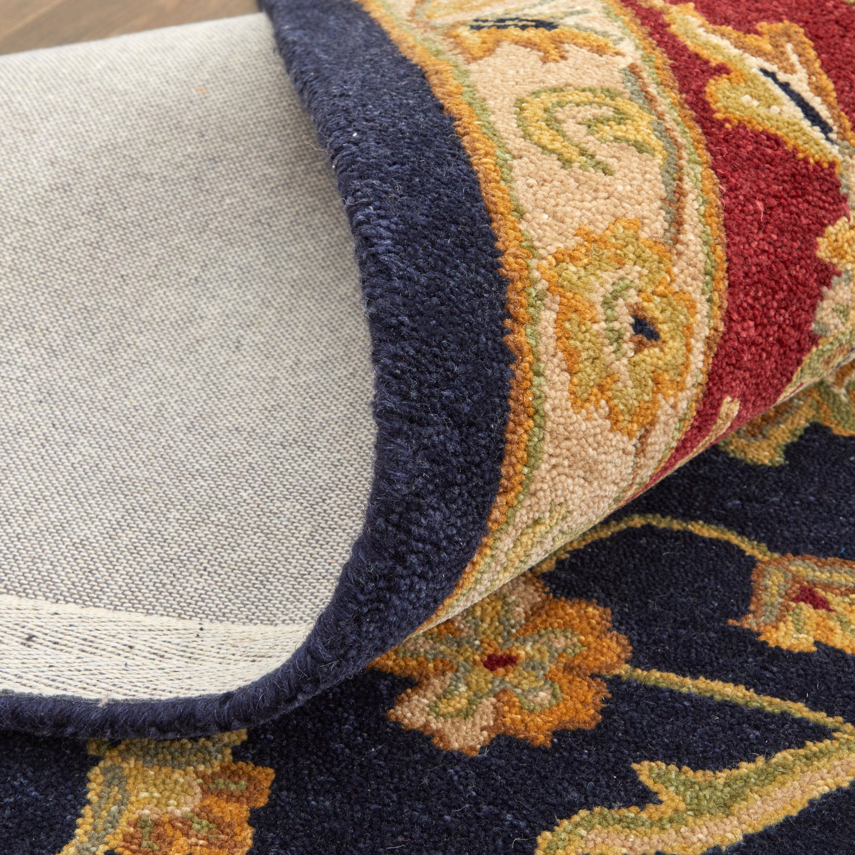 Durable and Stain-Resistant Hand Tufted Wool Oriental Area Rug by Wagner - Ideal for High-Traffic Areas in Your Home