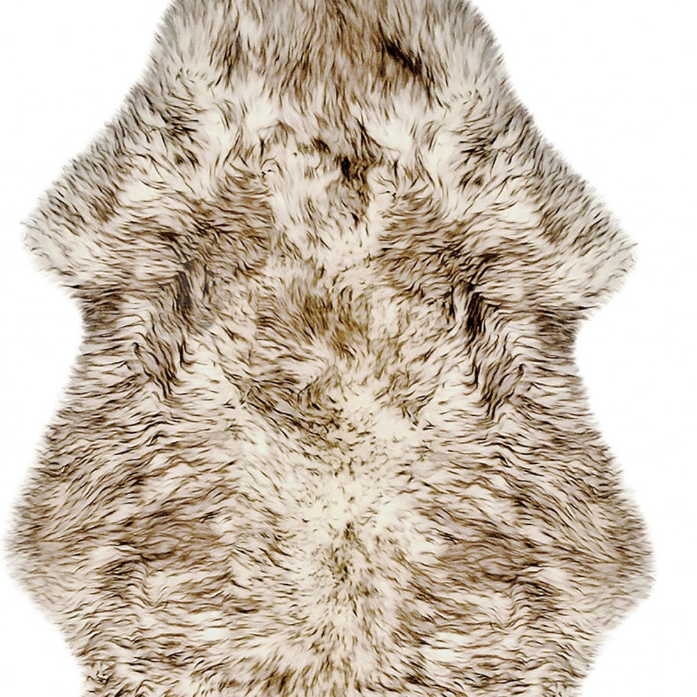 Exquisite Hand - crafted Gradient Chocolate - toned Animal Print Area Rug Made of Genuine Sheepskin for Cozy Home Decor