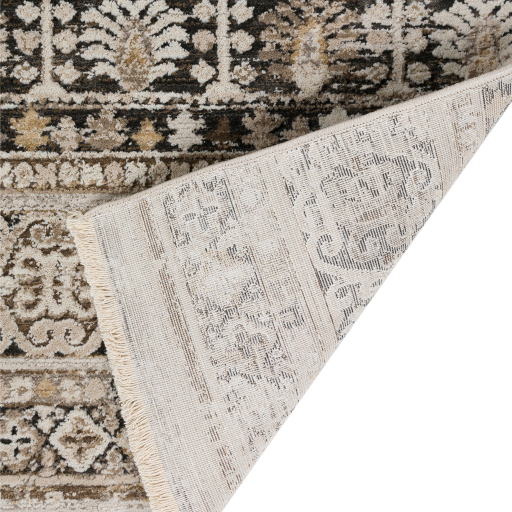 Stylish 5' x 8' Brown Oriental Area Rug with Trendy Tassels for Cozy Spaces