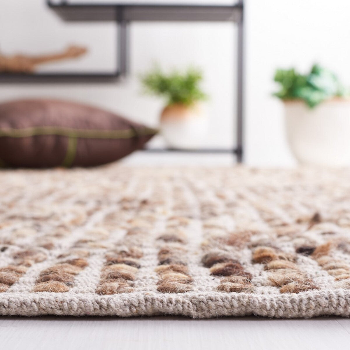 Luxurious Indian Flat Weave Rug - 60% Wool, 40% Jute with Soft Texture