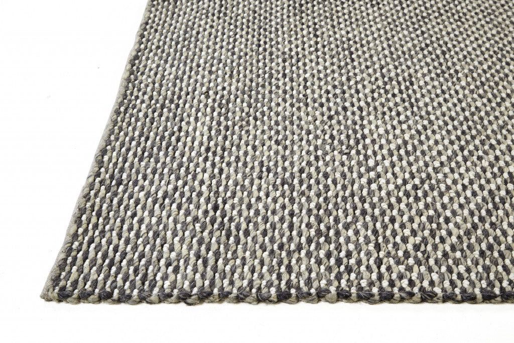 Stain-Resistant Hand-Woven Gray and Ivory Floral Wool Area Rug for Sophisticated Spaces