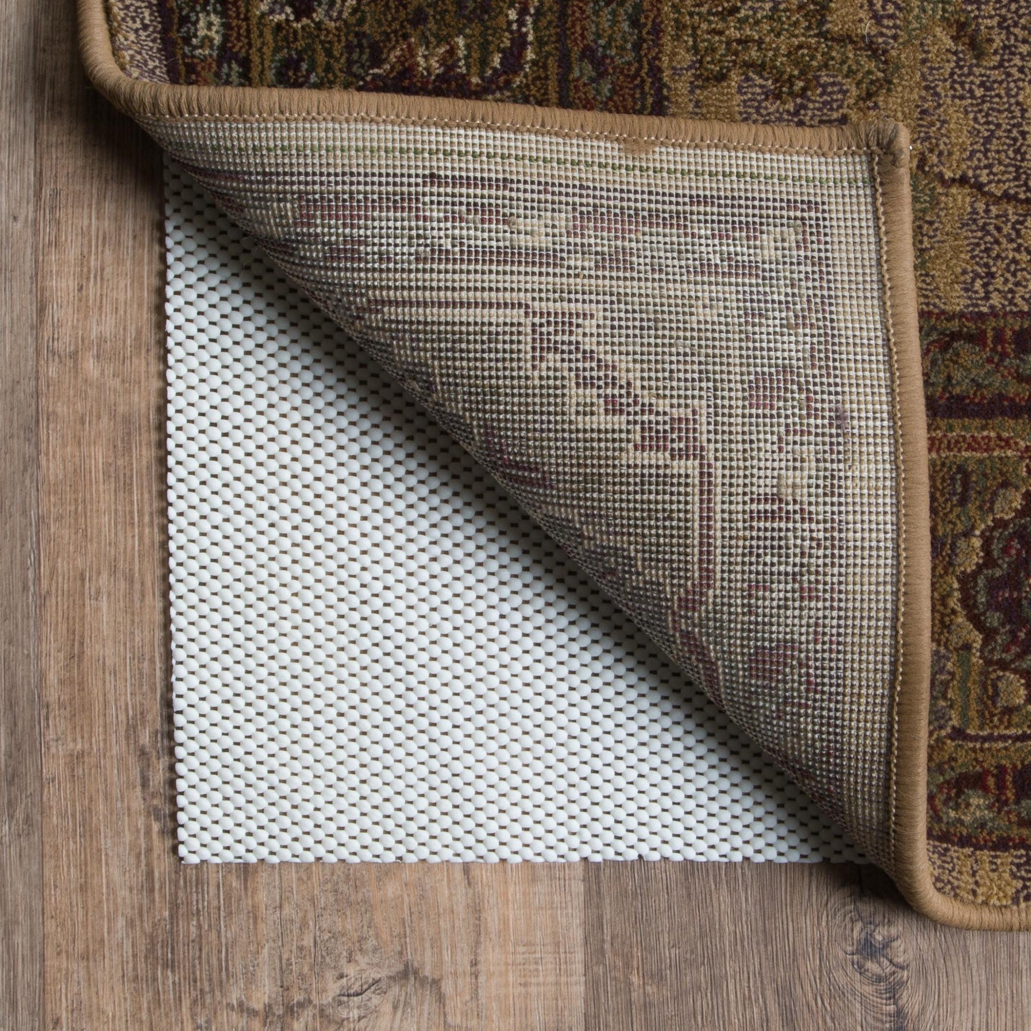 Indoor Non-Skid Beige Rug Pad Made of PVC-Coated Polyester for Secure Grip and Floor Protection